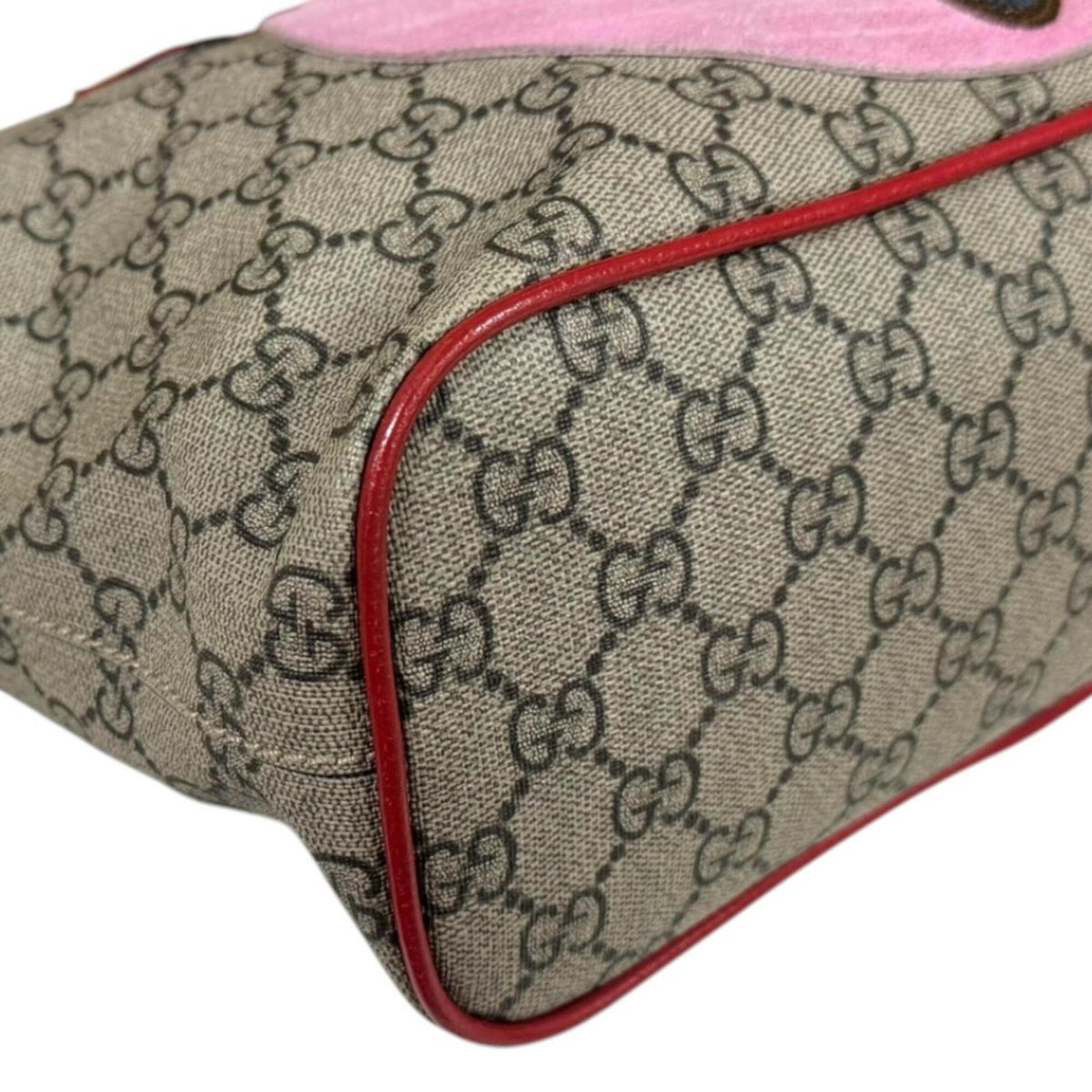 Gucci Brown Red Color Gg Supreme Canvas Shoulder Bag (Pre-Owned)