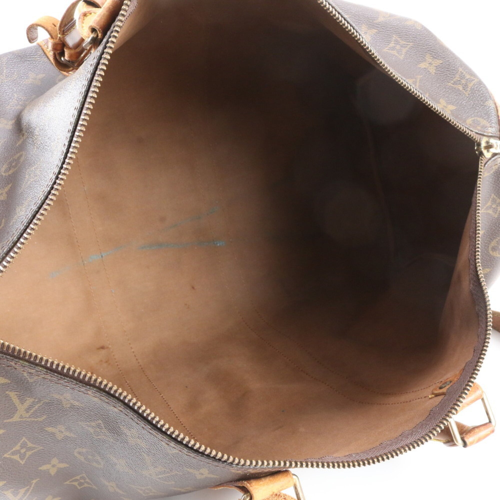 Louis Vuitton Brown Leather Coated Canvas Boston Bag Shoulder Bag (Pre-Owned)