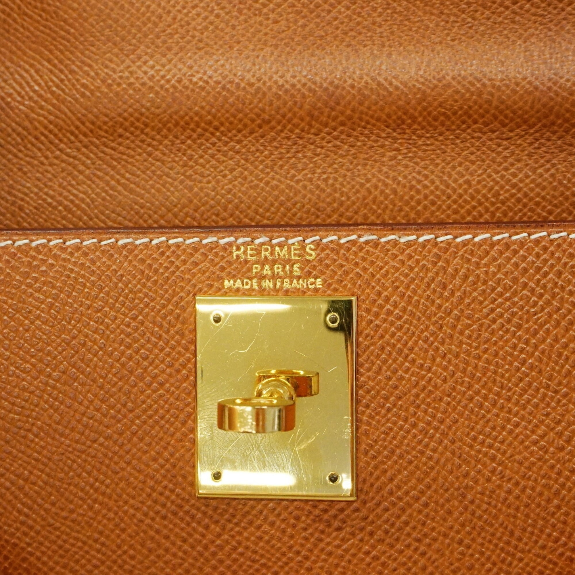 Hermes Gold Courchevel Leather Handbag (Pre-Owned)