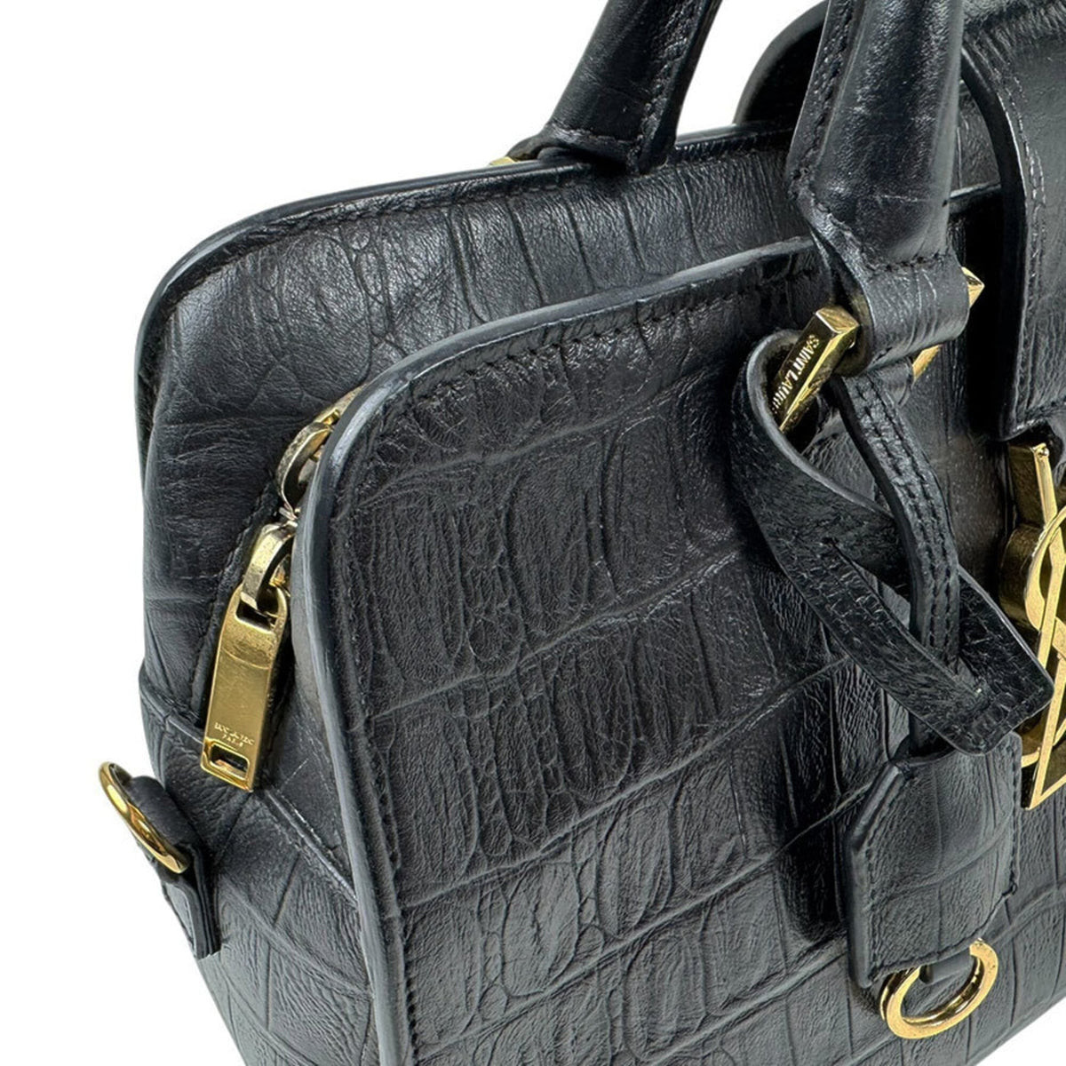 Saint Laurent Black Leather Handbag Shoulder Bag (Pre-Owned)