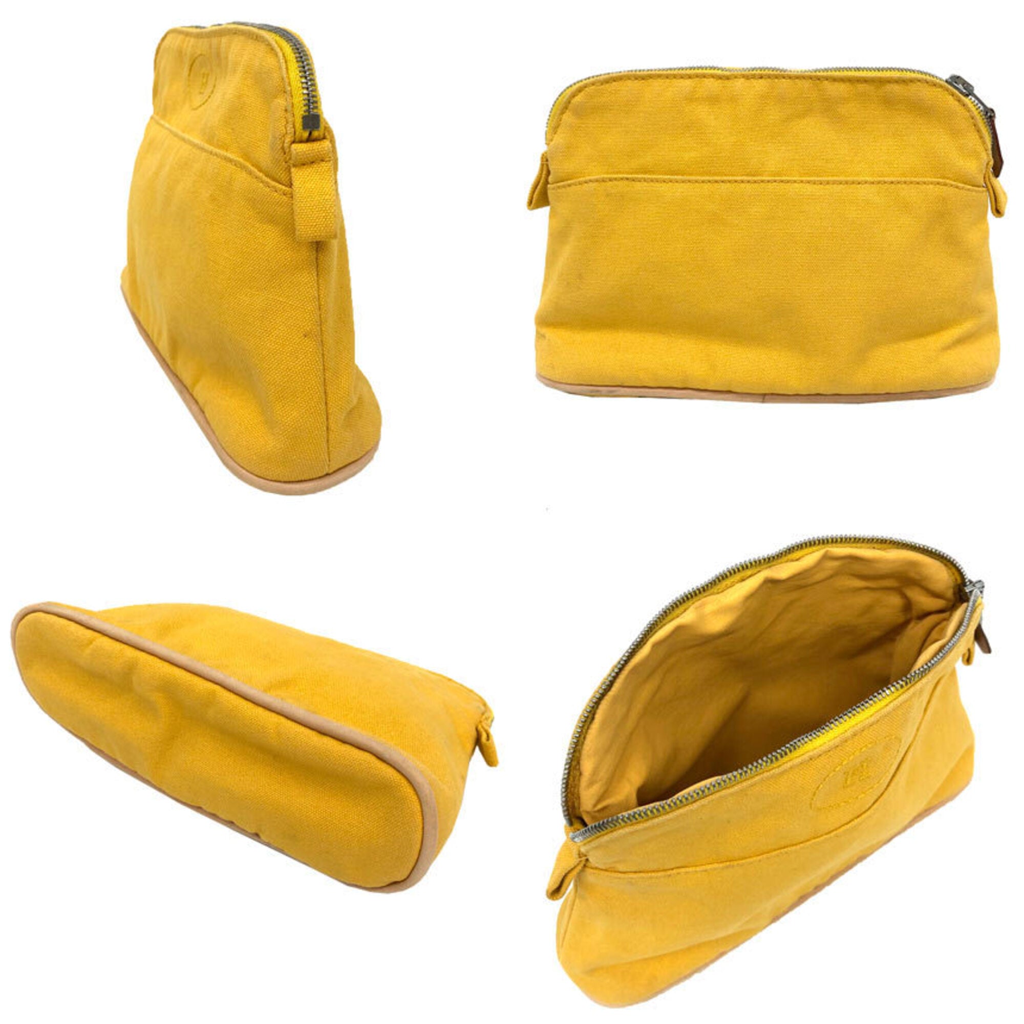 Hermes Yellow Cotton Pouch (Pre-Owned)