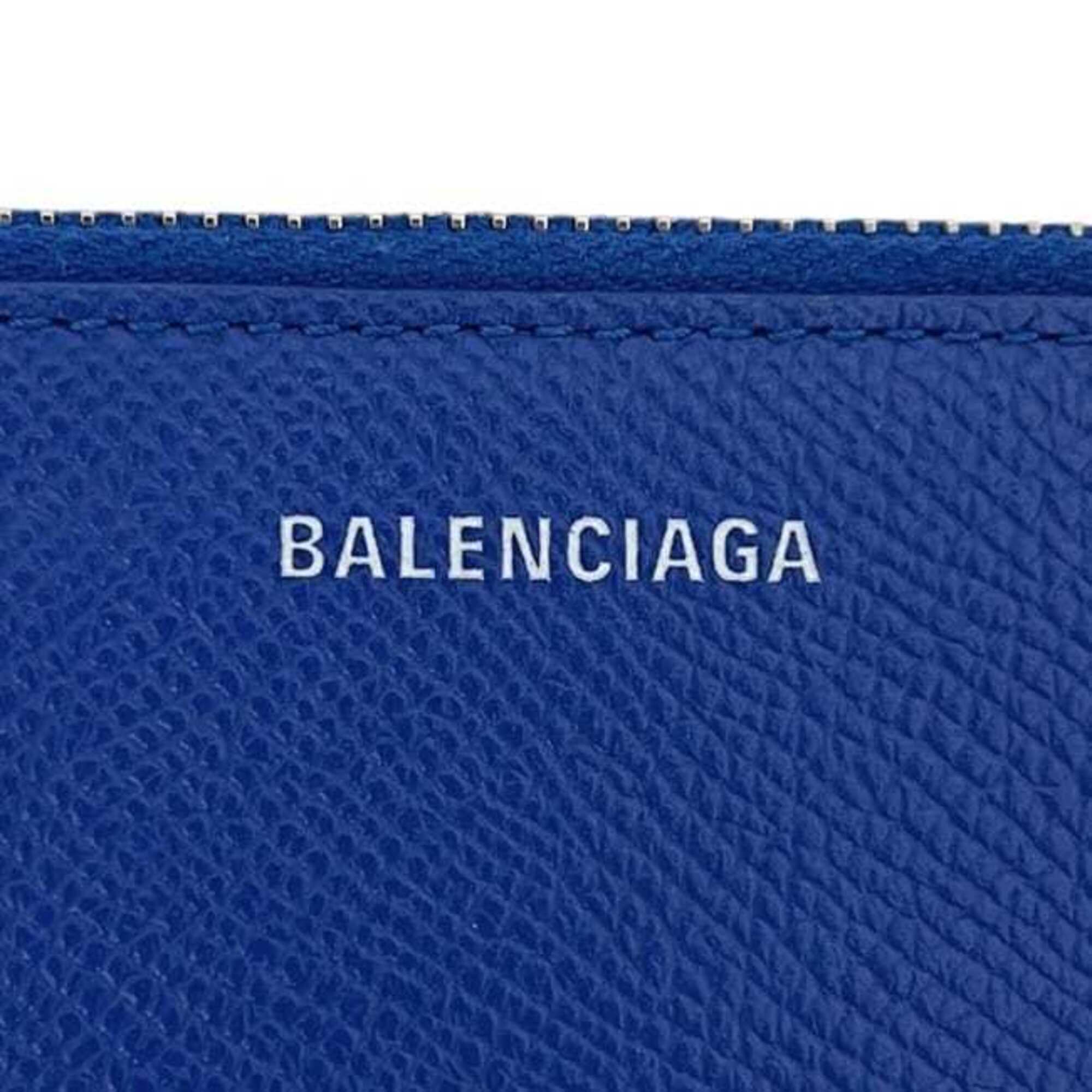 Balenciaga Blue Leather Coin Purse/Coin Case (Pre-Owned)