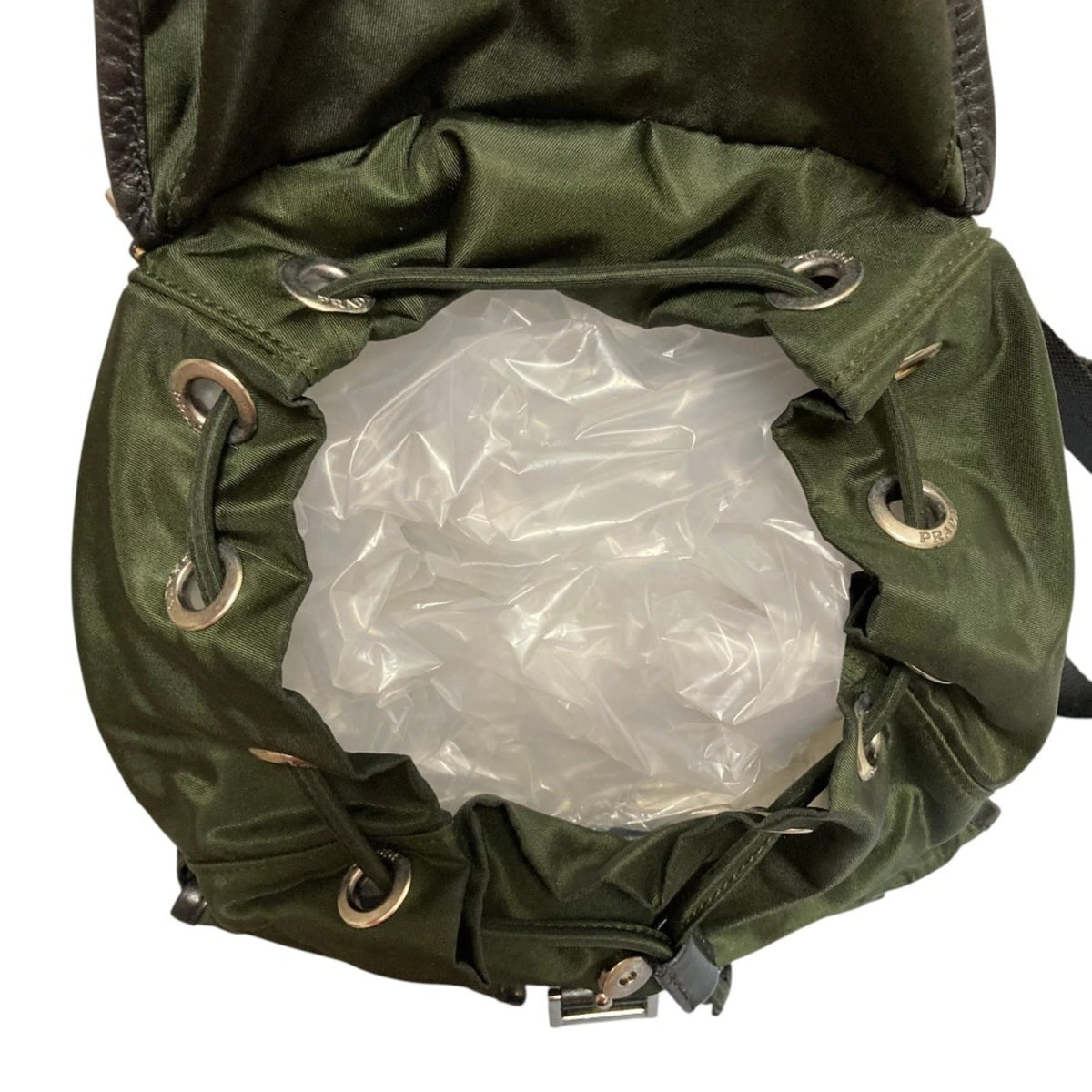 Prada Black Green Nylon Backpack (Pre-Owned)