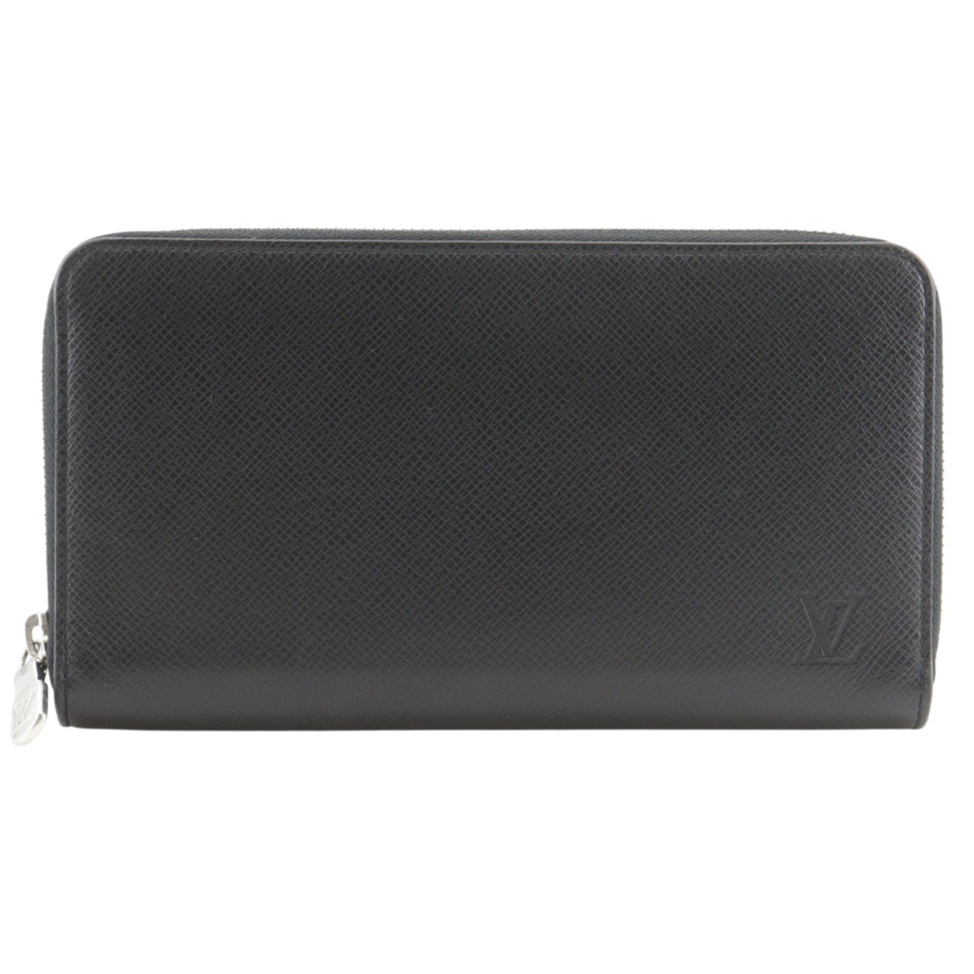 Louis Vuitton Black Noir Taiga Leather Long Wallet (Bi-Fold) (Pre-Owned)