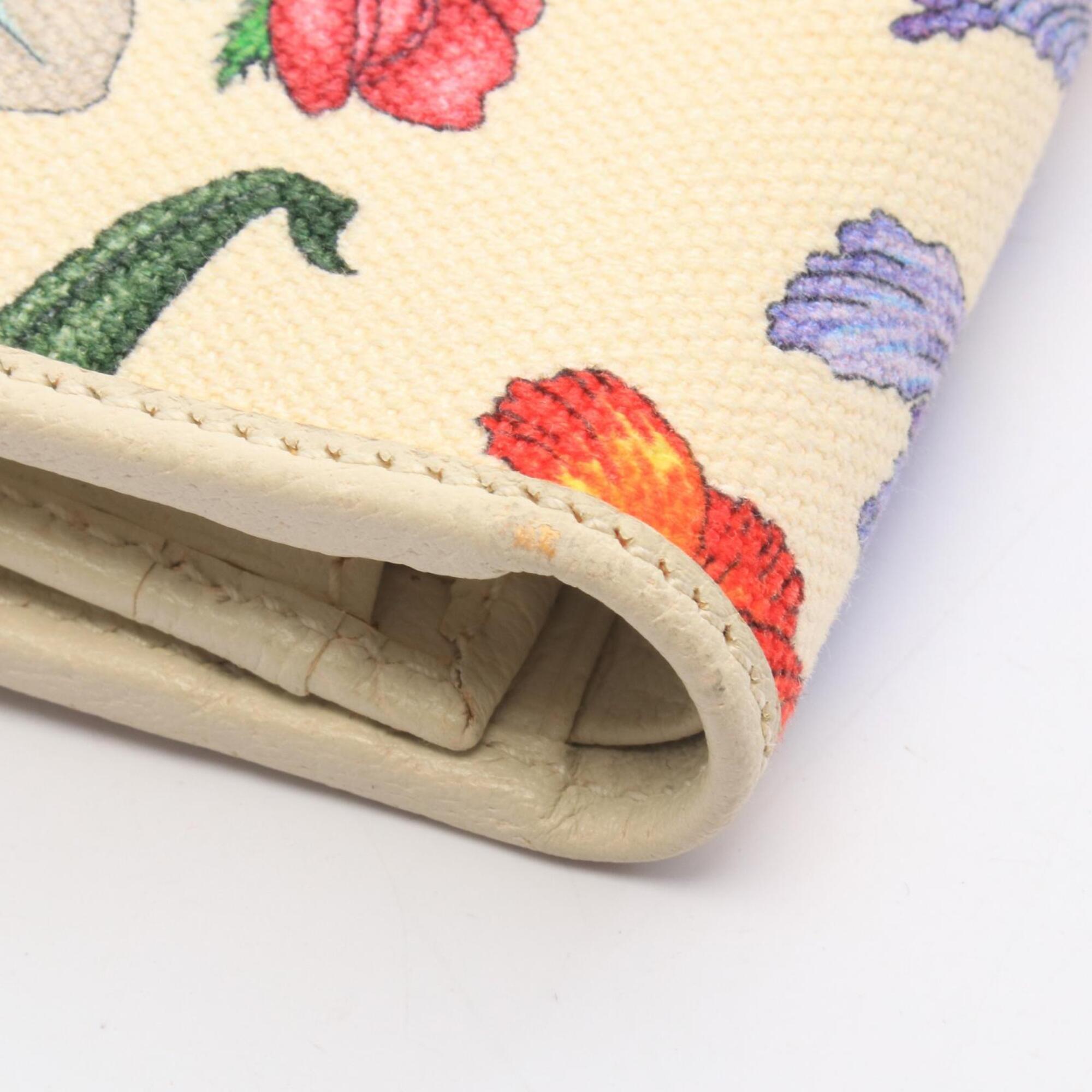 Gucci Ivory Multi-Color Canvas Leather Wallet (Bi-Fold) (Pre-Owned)