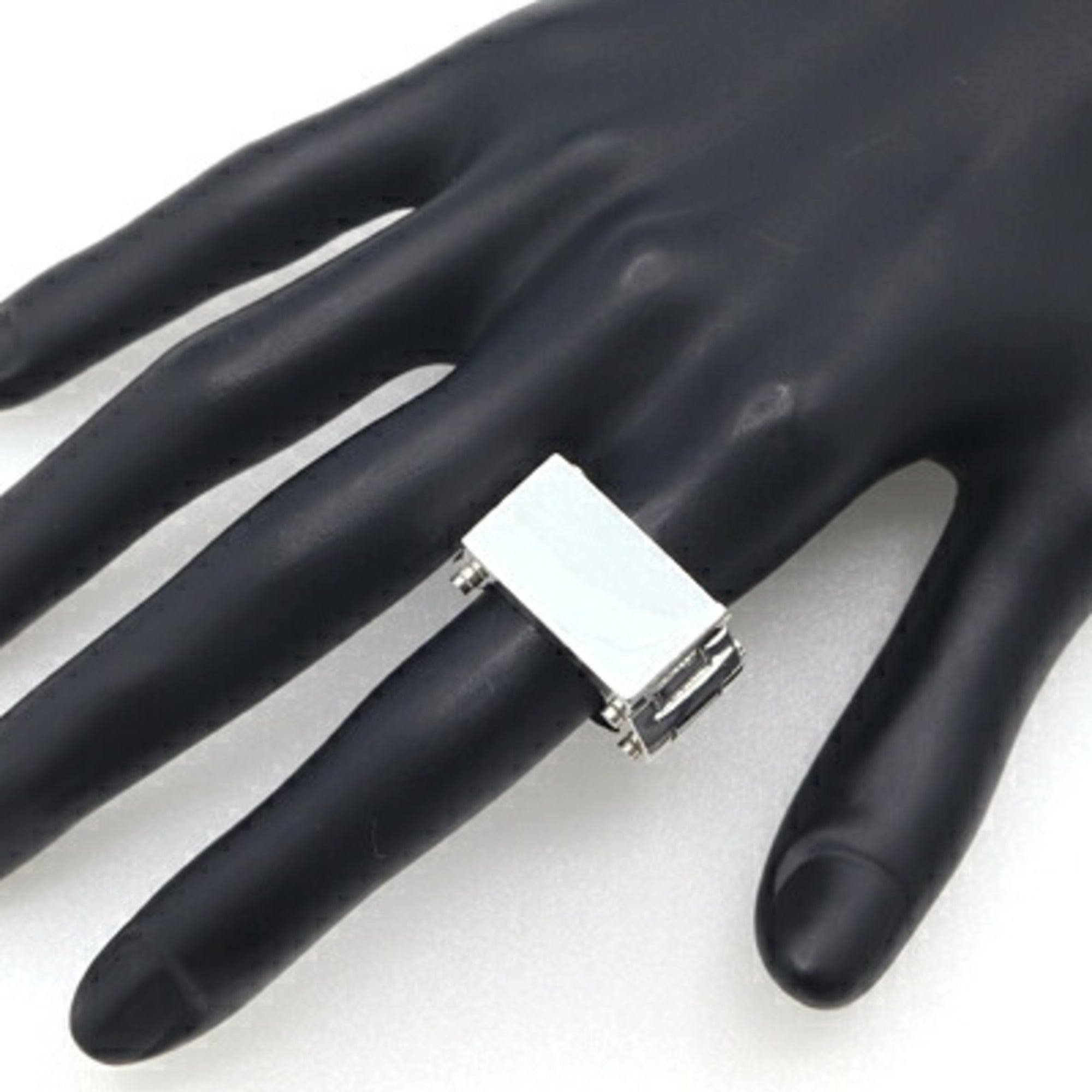 Bottega Veneta Silver Sterling Silver 925 Band Ring (Pre-Owned)