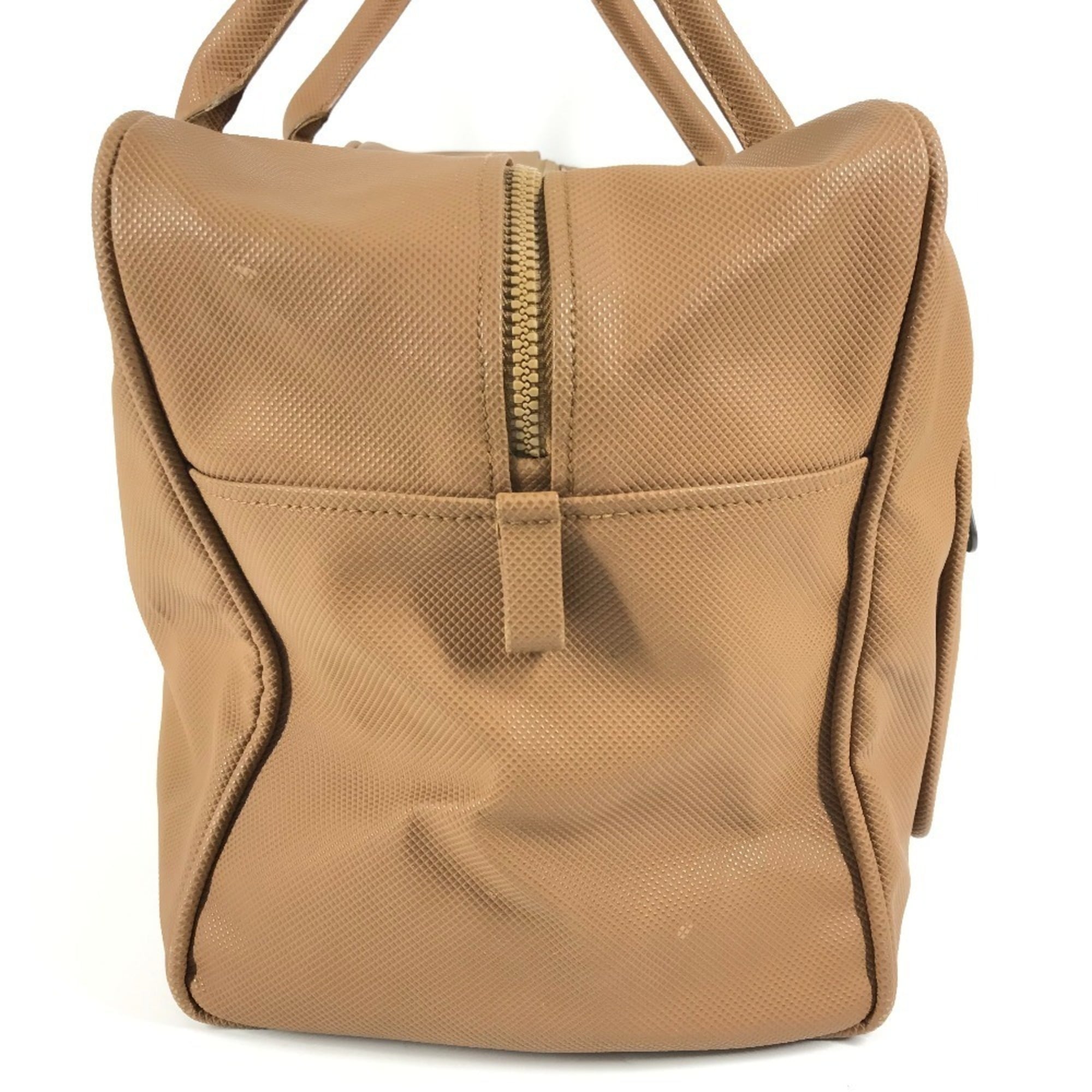 Bottega Veneta Beige Orange Pvc Boston Bag Shoulder Bag (Pre-Owned)