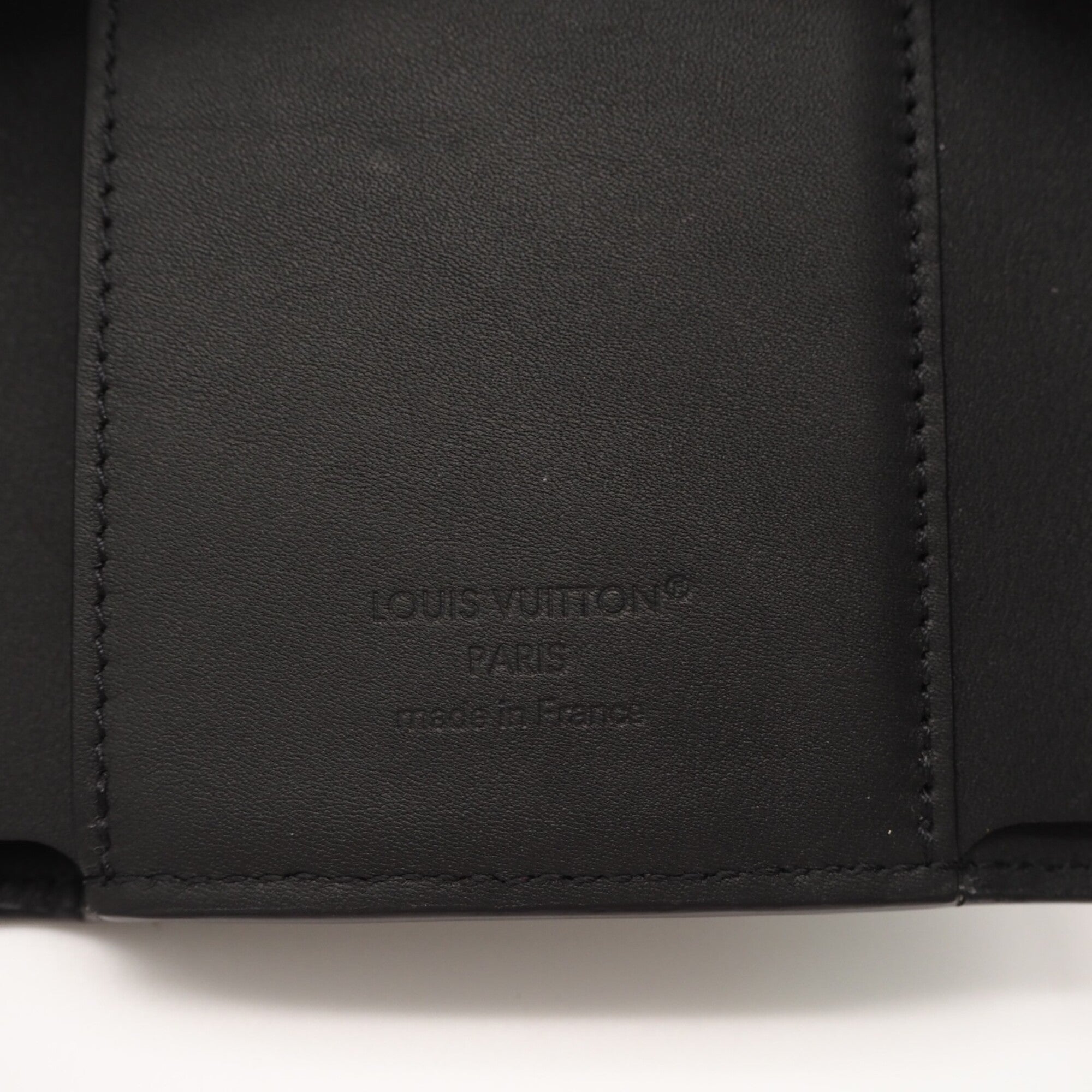 Louis Vuitton Monogram Shadow Black Leather Wallet (Tri-Fold) (Pre-Owned)