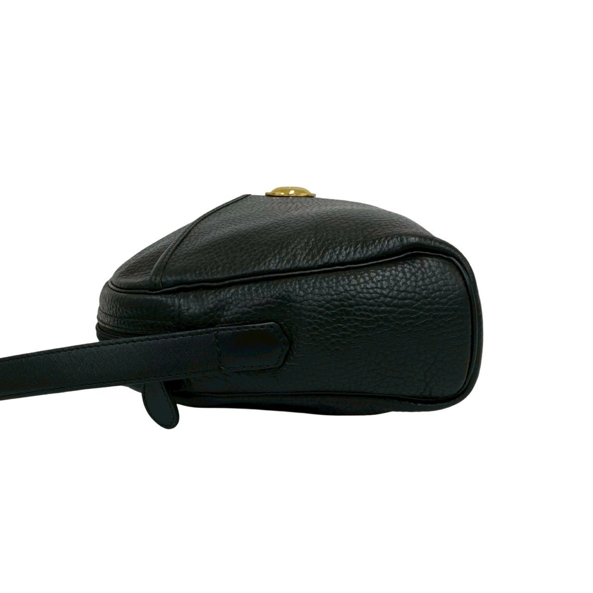 Christian Dior Black Leather Pochette Shoulder Bag (Pre-Owned)
