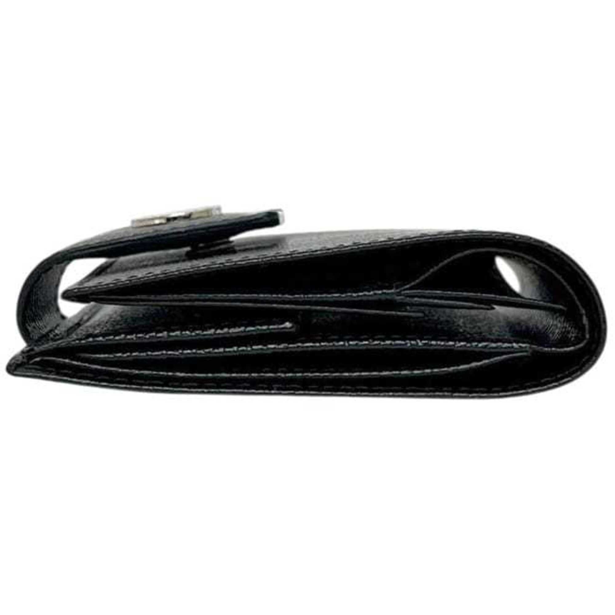 Bvlgari Bvlgari Bvlgari Black Leather Wallet (Bi-Fold) (Pre-Owned)