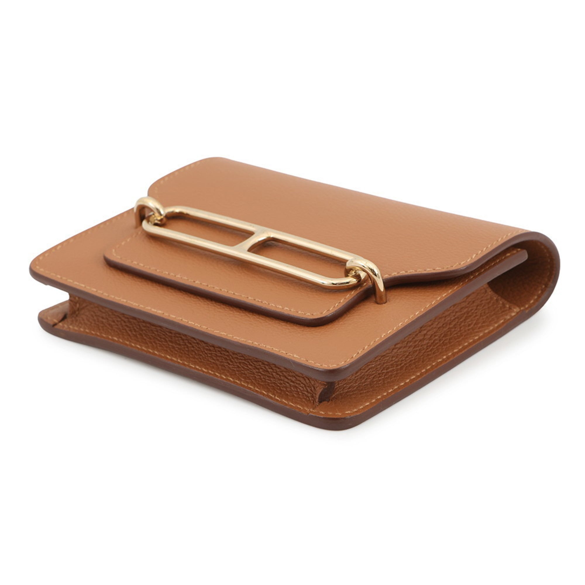 Hermes Beige Vert Coin Purse/Coin Case (Pre-Owned)