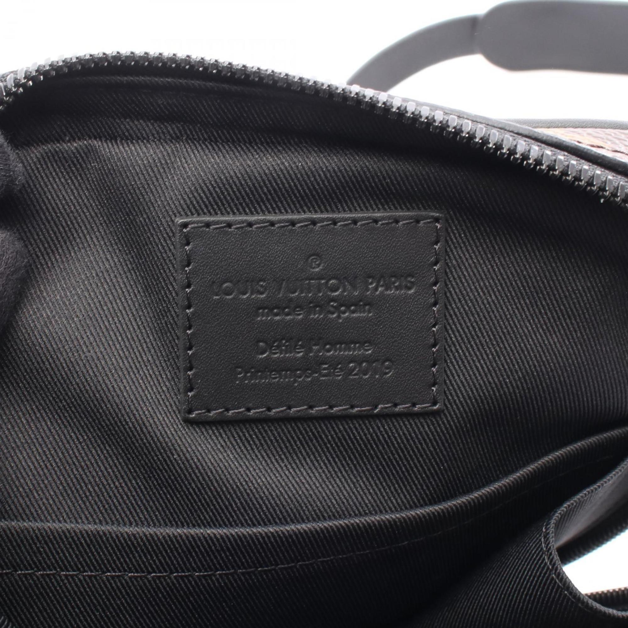 Louis Vuitton Black Brown Coated Canvas Leather Fanny Pack (Pre-Owned)