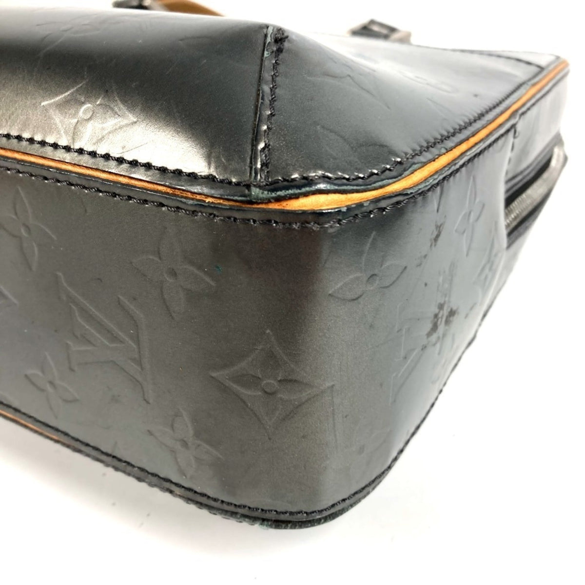 Louis Vuitton Navy Monogram Mat Leather Briefcase Tote Bag (Pre-Owned)