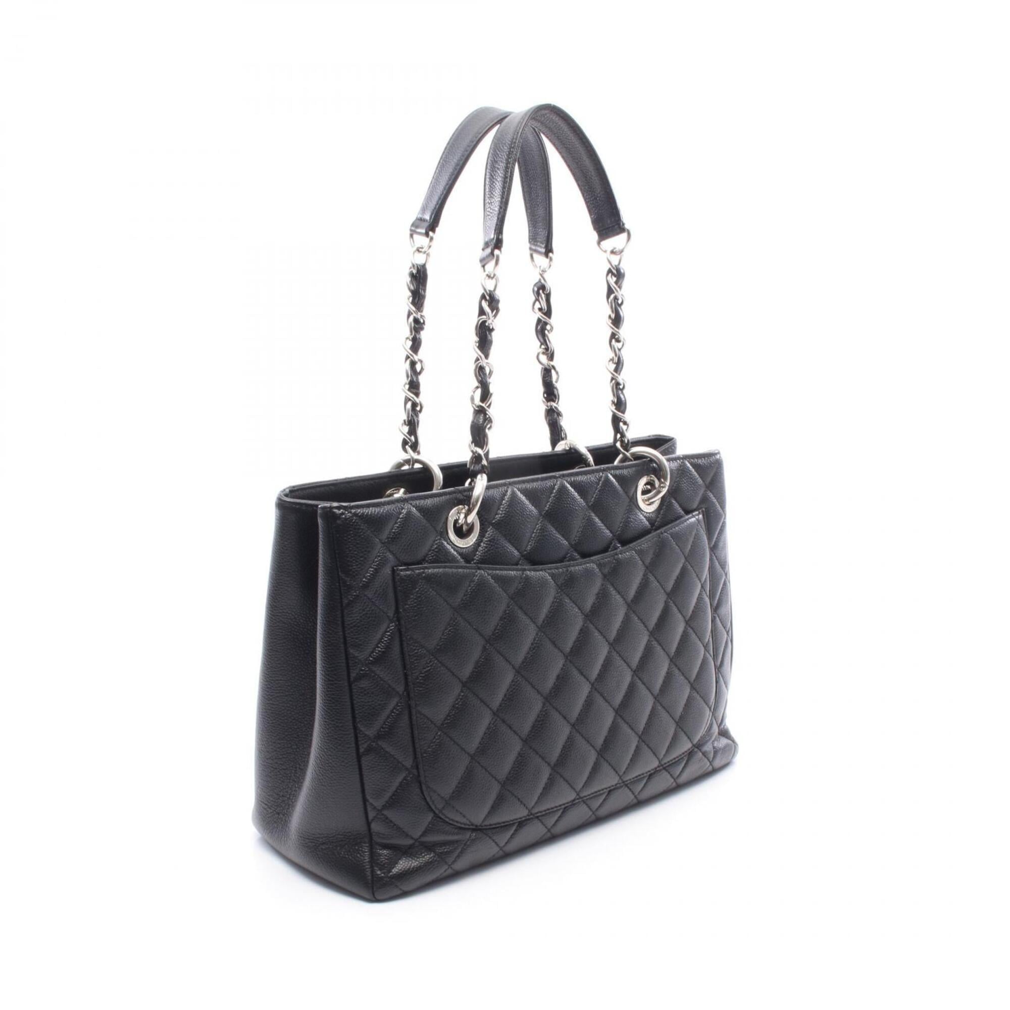 Chanel Black Grained Calfskin Handbag Tote Bag (Pre-Owned)