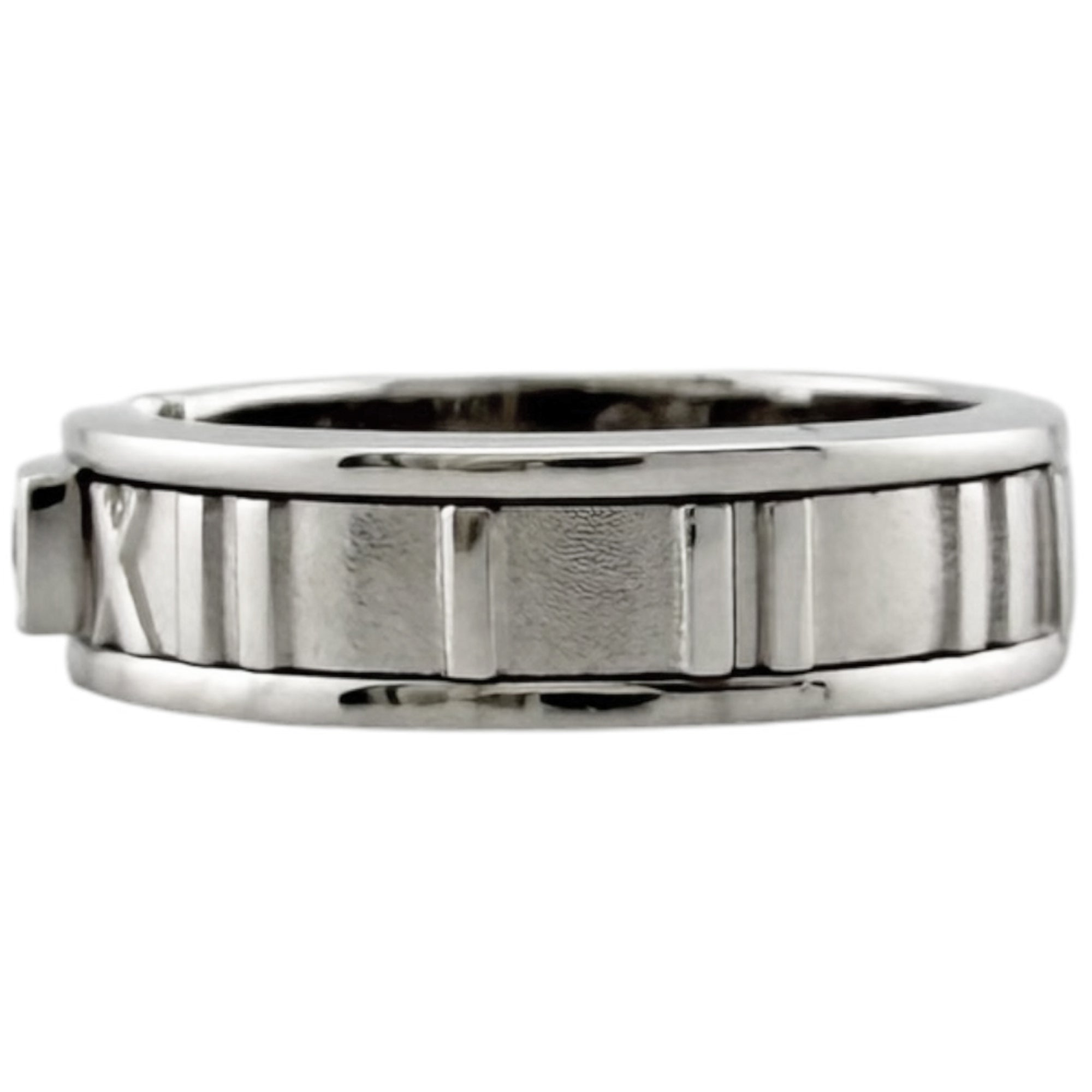 Tiffany Atlas Silver White Gold (18K) Band Ring (Pre-Owned)