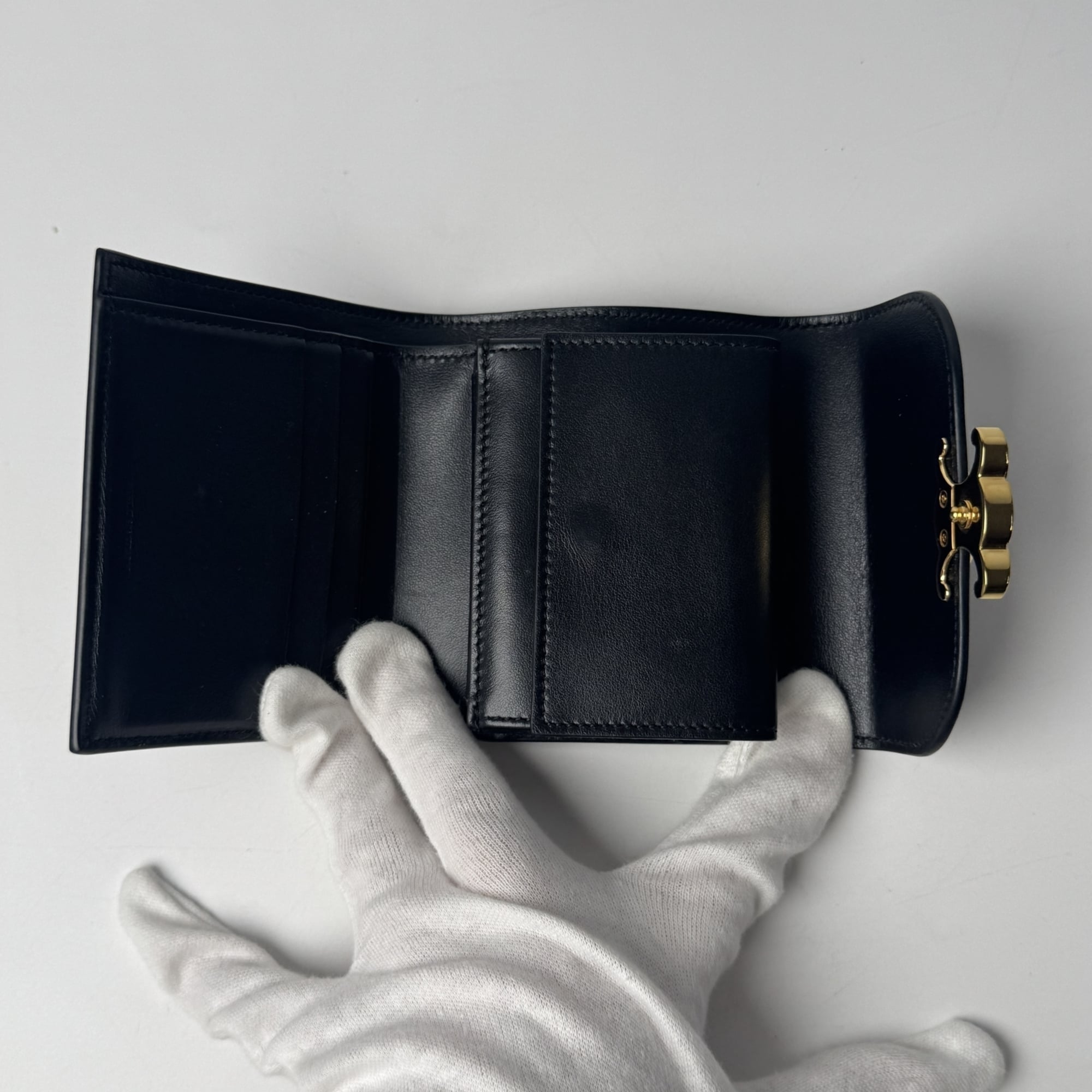 Celine Black Leather Wallet (Tri-Fold) (Pre-Owned)
