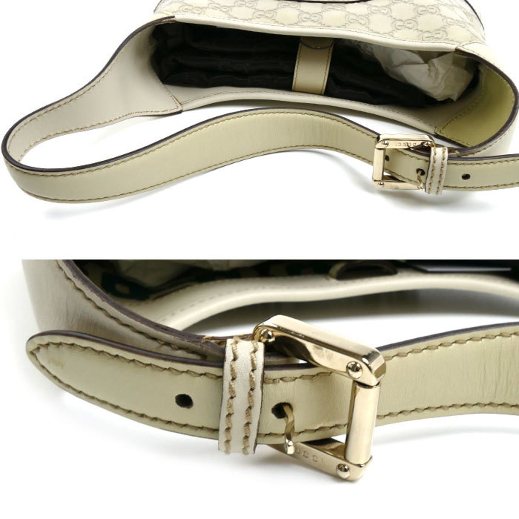 Gucci White Leather Shoulder Bag (Pre-Owned)