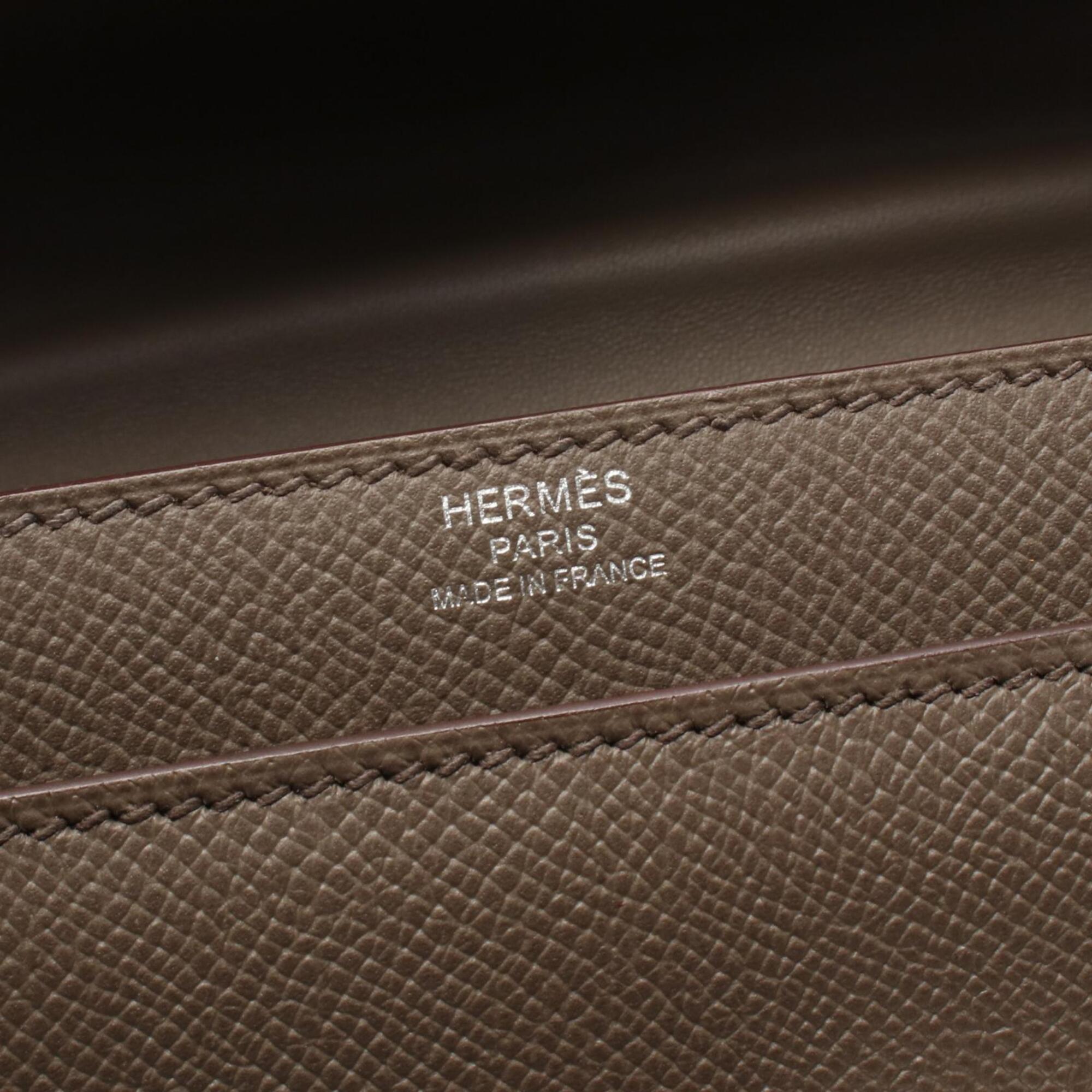Hermes Etain Gray Epsom Leather Handbag Shoulder Bag (Pre-Owned)