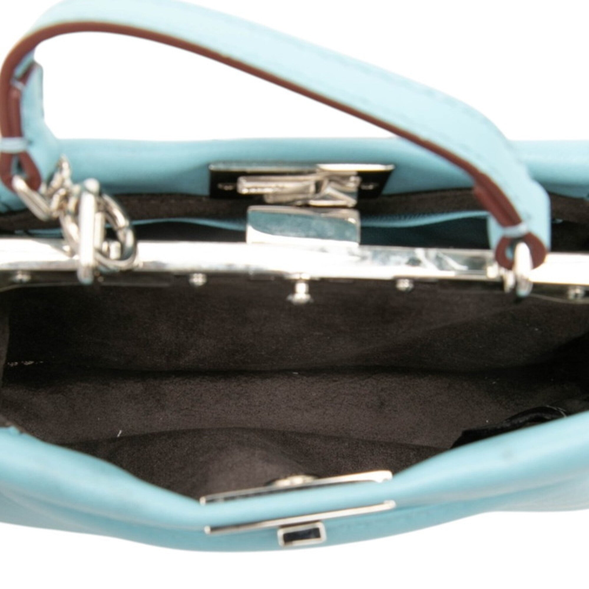 Fendi Blue Leather Handbag Shoulder Bag (Pre-Owned)