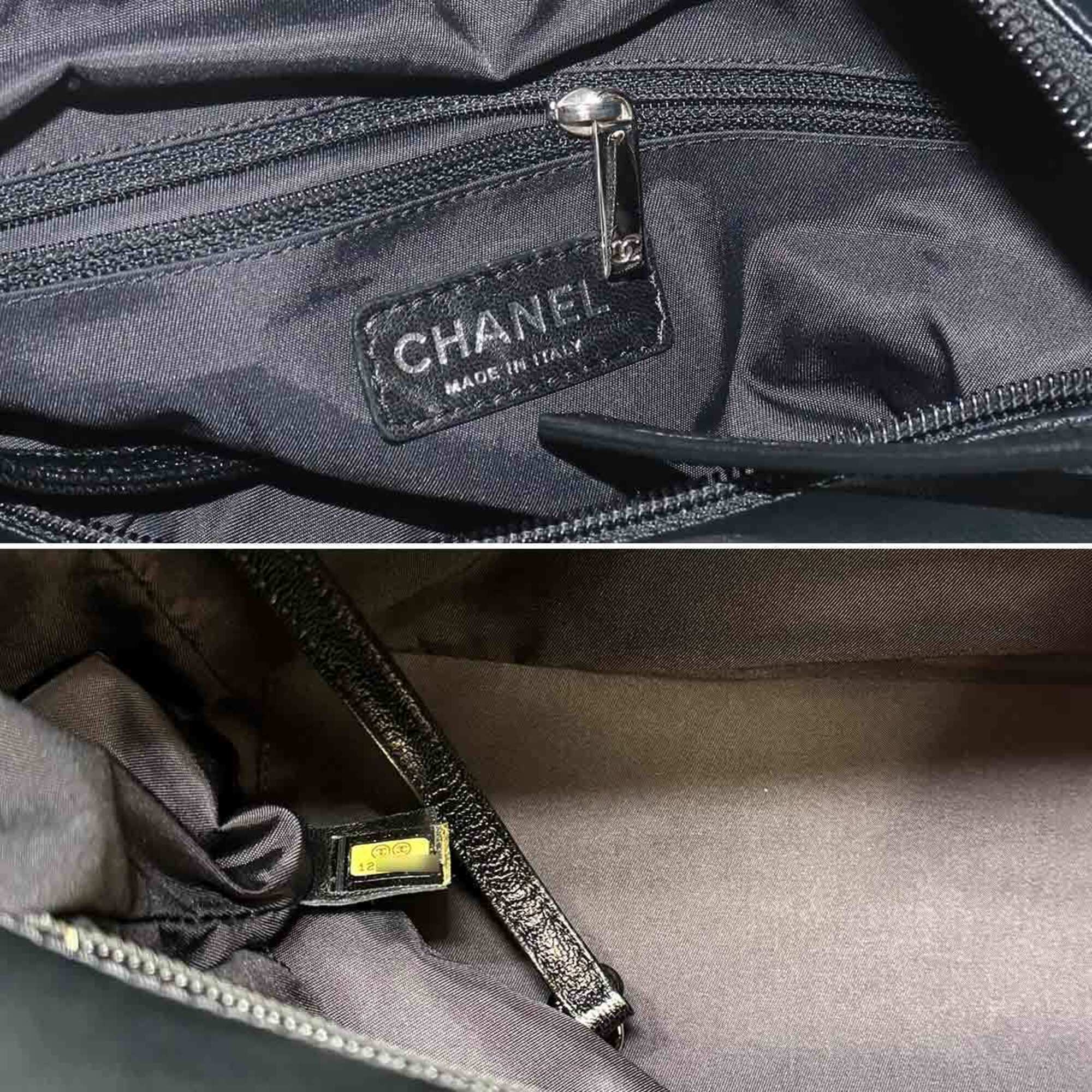 Chanel Black Synthetic Leather Handbag Tote Bag (Pre-Owned)