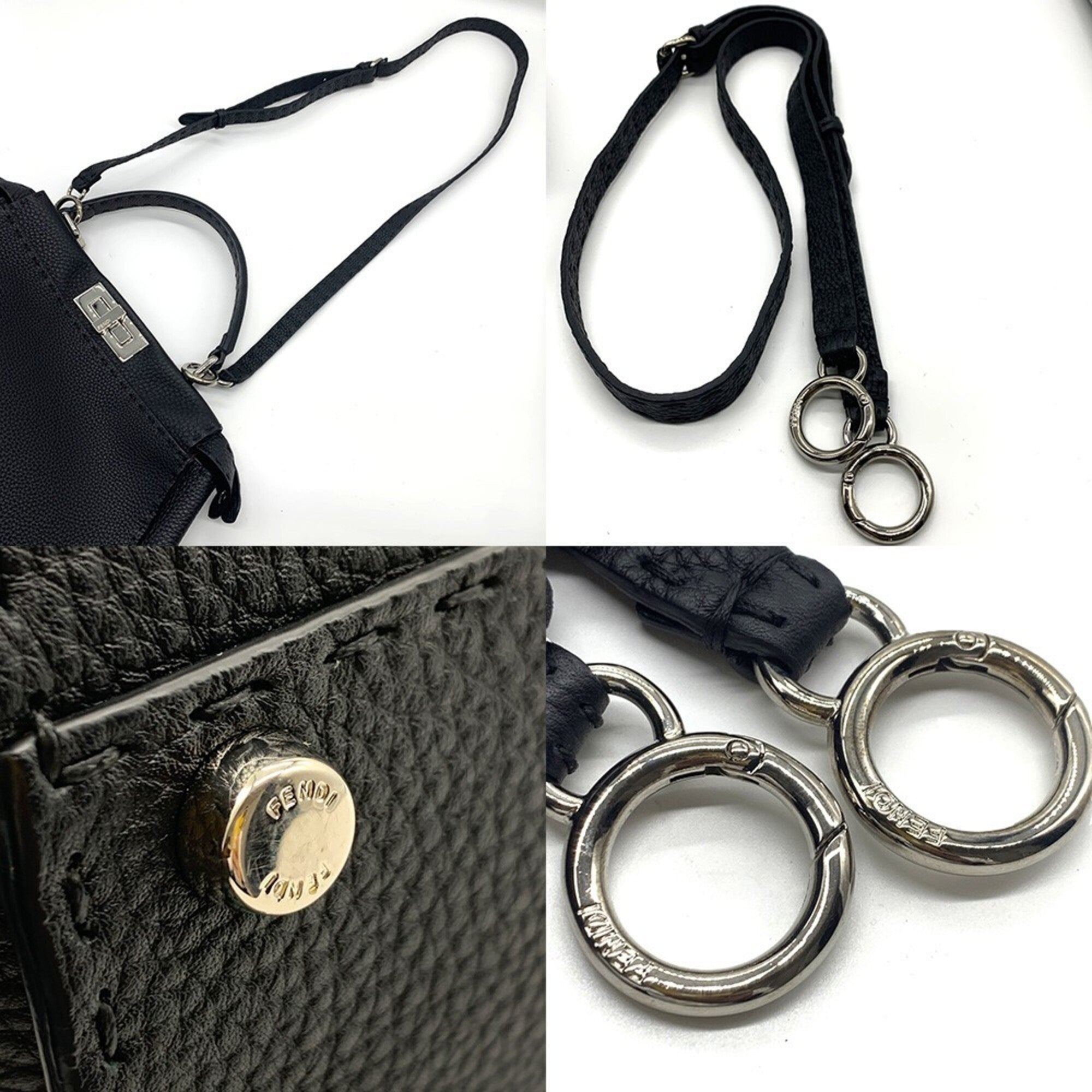 Fendi Black Leather Shoulder Bag (Pre-Owned)