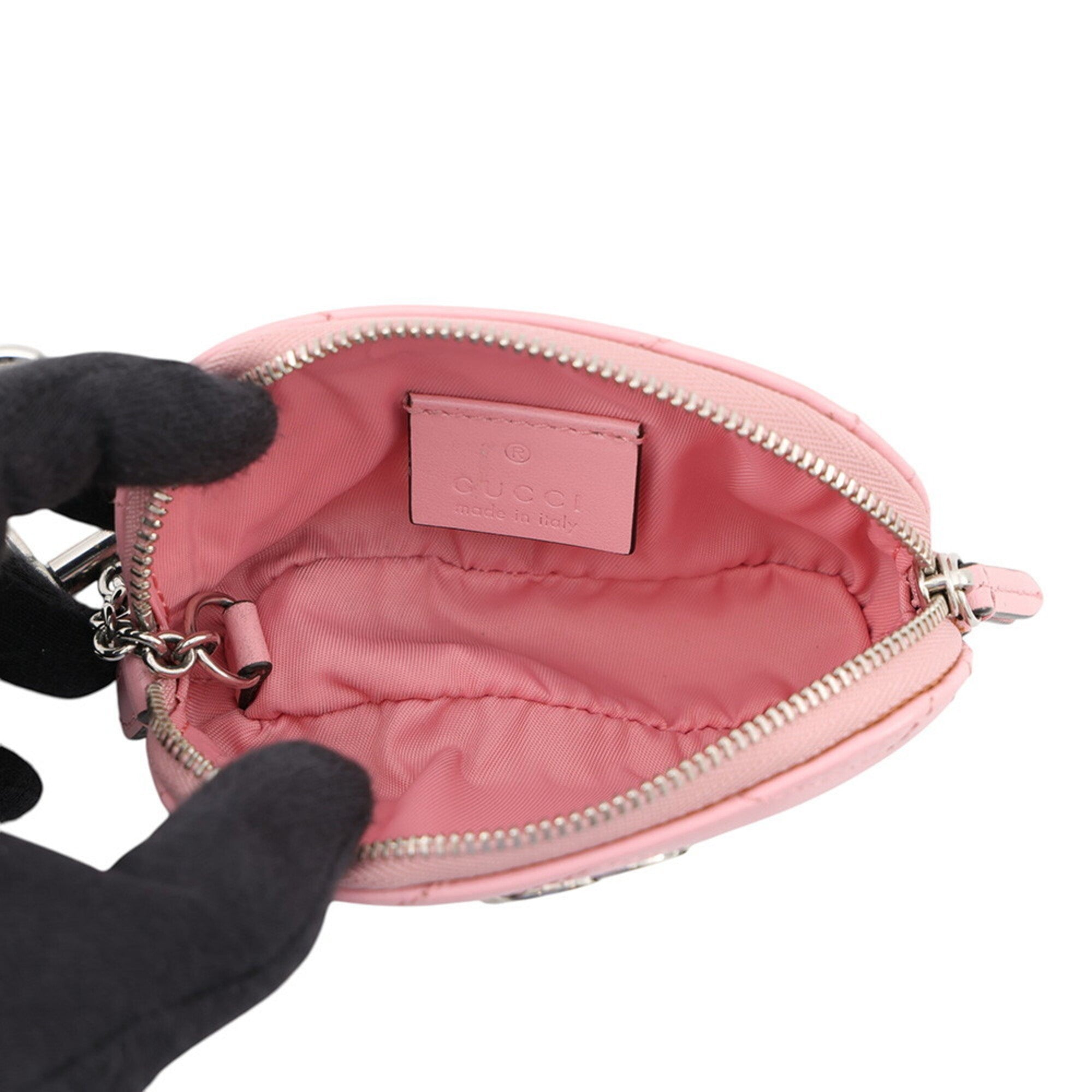 Gucci Gg Marmont Pink Leather Pouch (Pre-Owned)