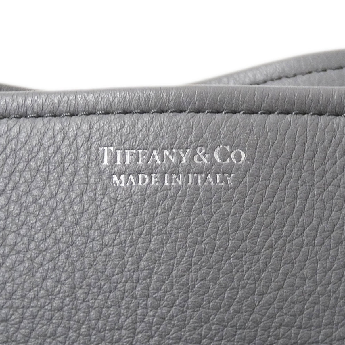 Tiffany Gray Leather Handbag Shoulder Bag (Pre-Owned)