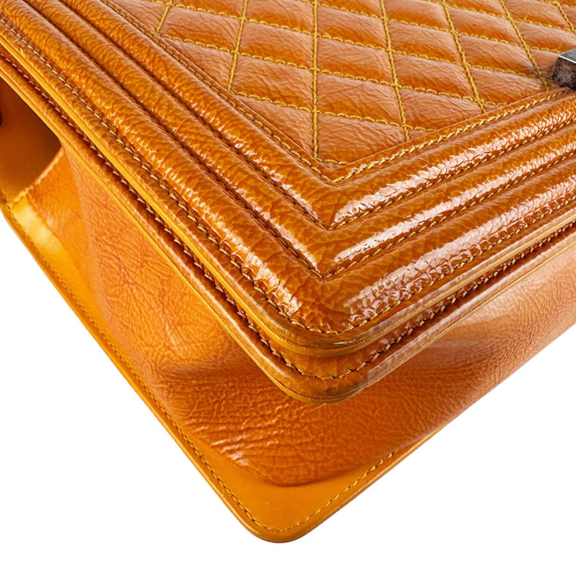 Chanel Orange Leather Shoulder Bag (Pre-Owned)