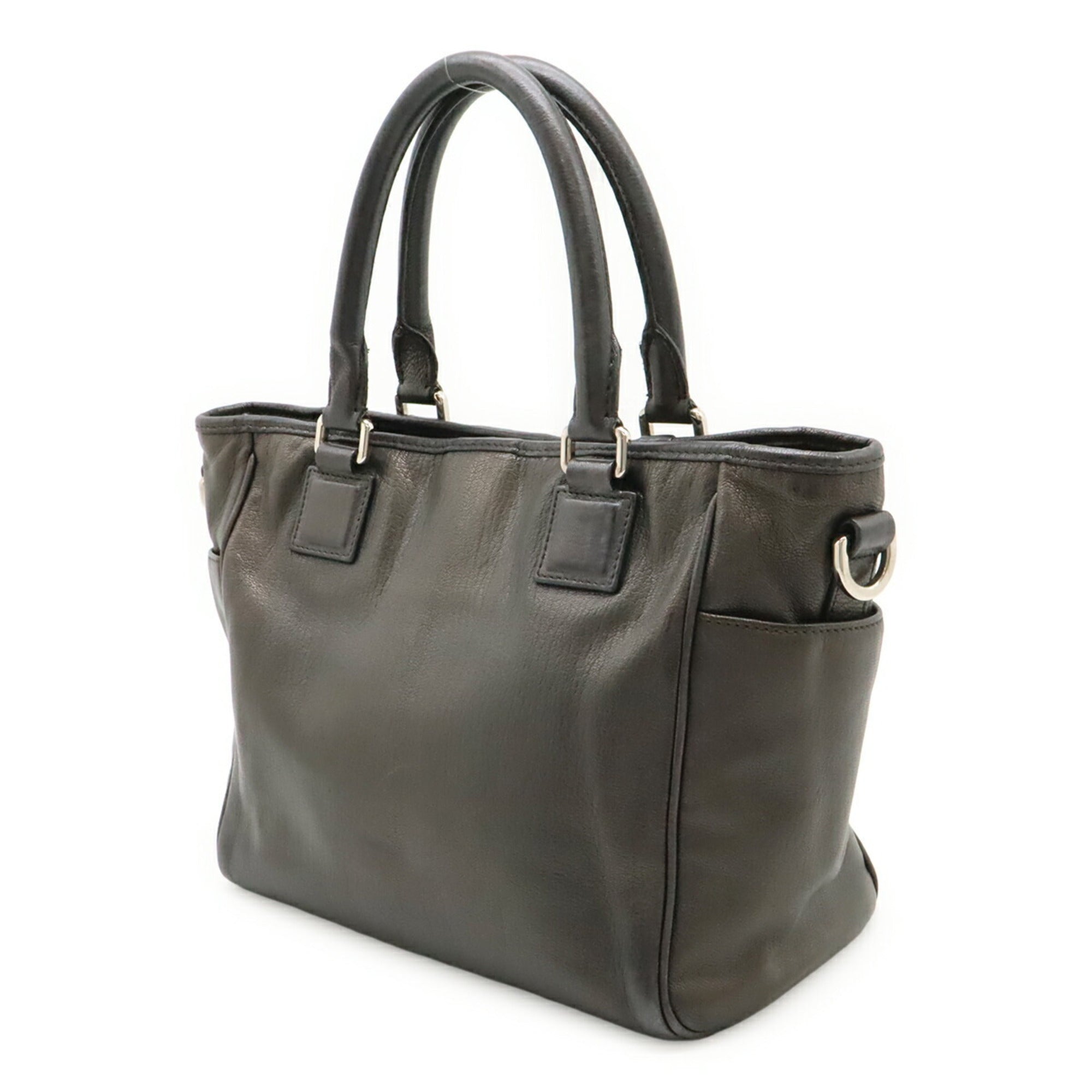 Loewe Gray Leather Handbag Tote Bag (Pre-Owned)
