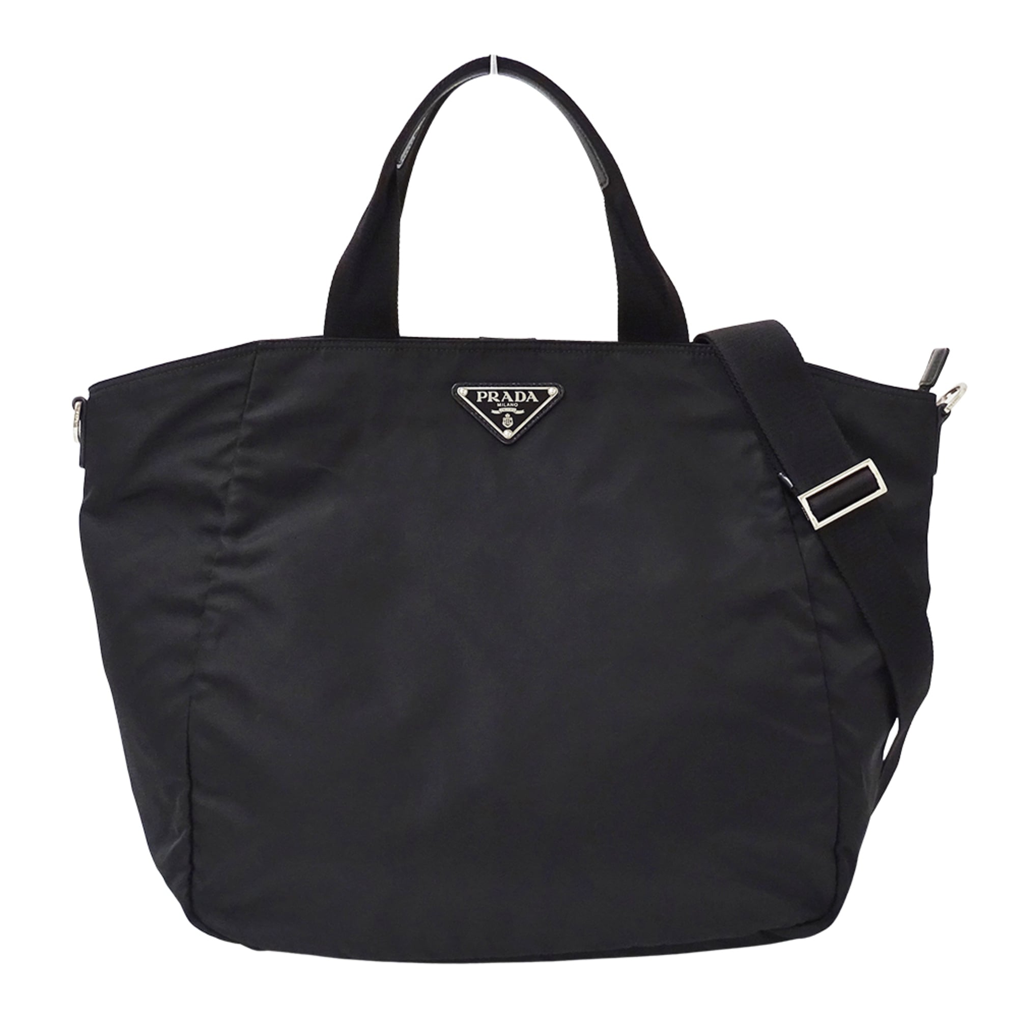Prada Black Nylon Handbag Shoulder Bag Tote Bag (Pre-Owned)