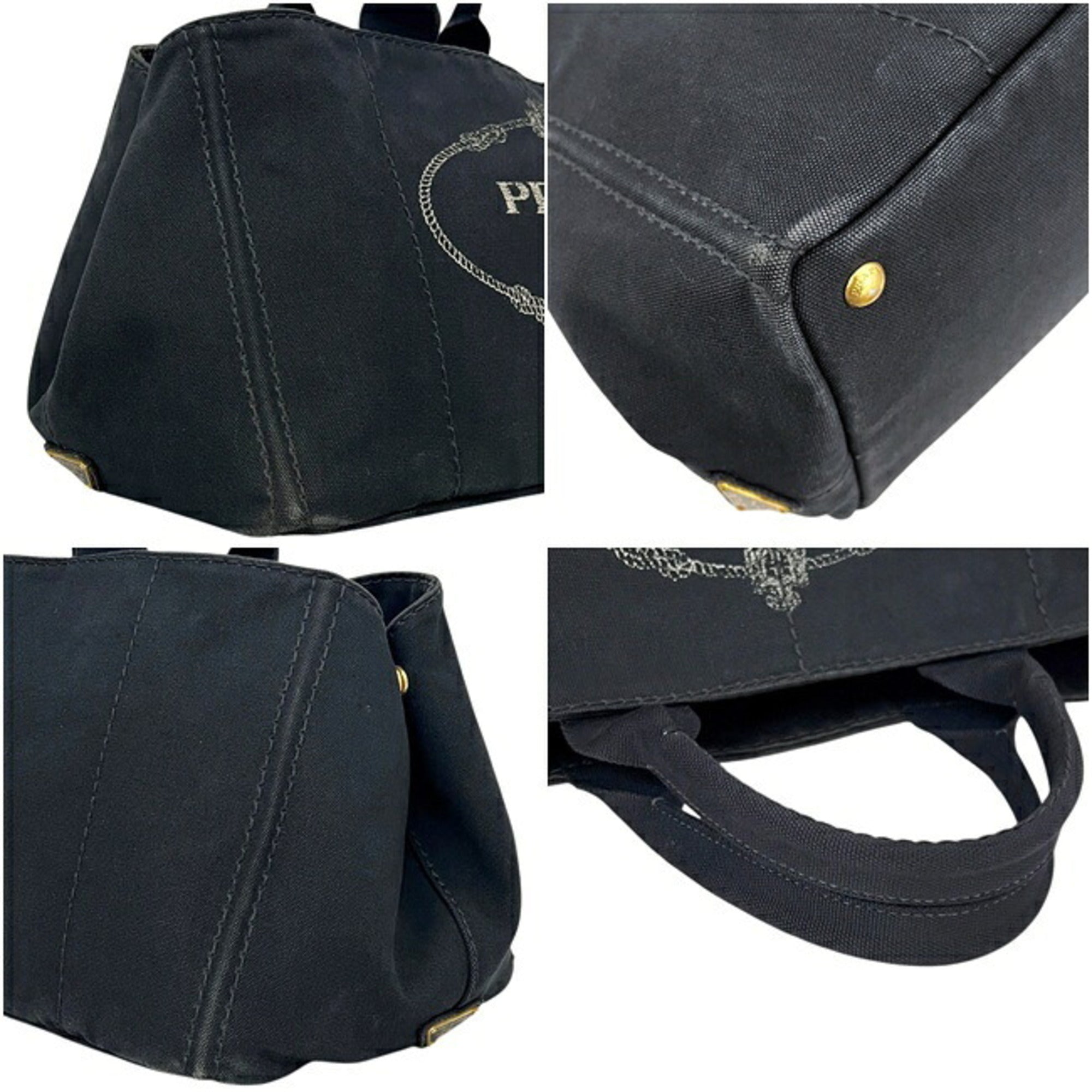 Prada Black Canvas Tote Bag (Pre-Owned)