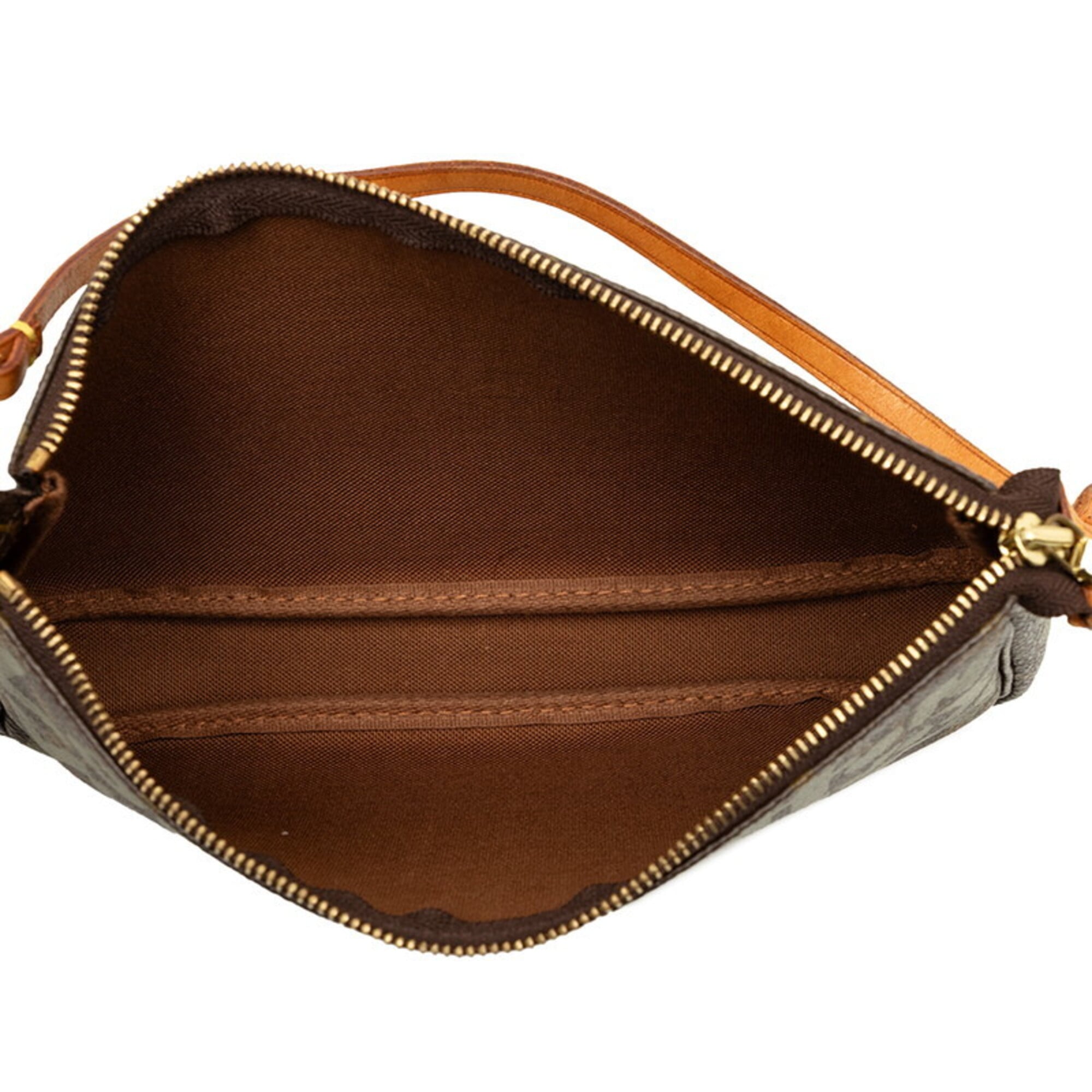 Louis Vuitton Brown Khaki Pvc Leather Handbag Pochette Pouch Shoulder Bag (Pre-Owned)