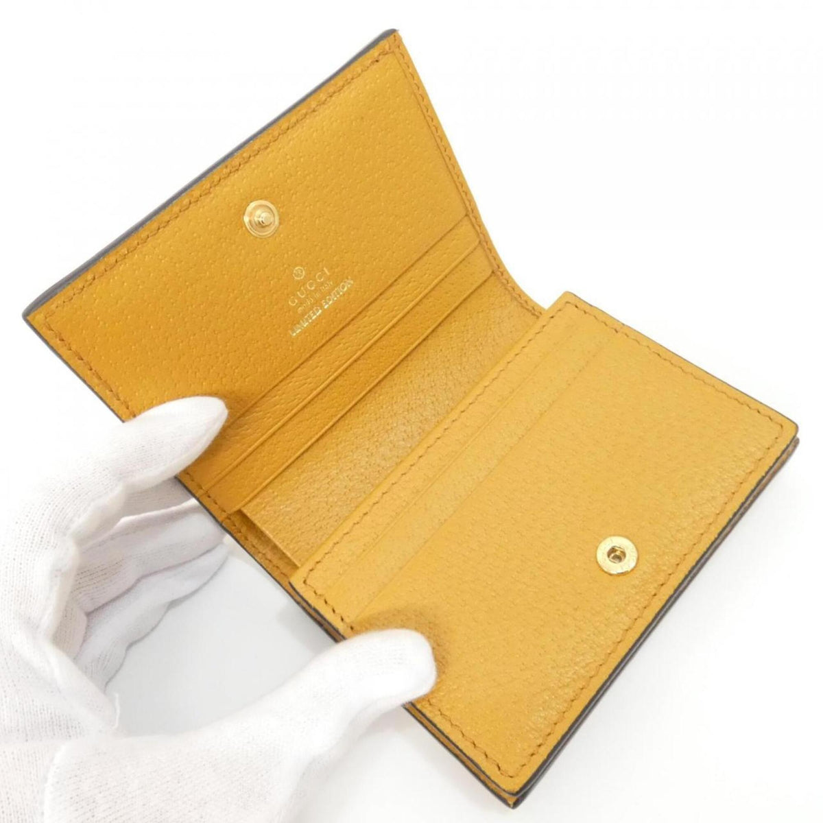 Gucci Beige Mustard Gg Supreme Canvas Leather Wallet (Bi-Fold) (Pre-Owned)