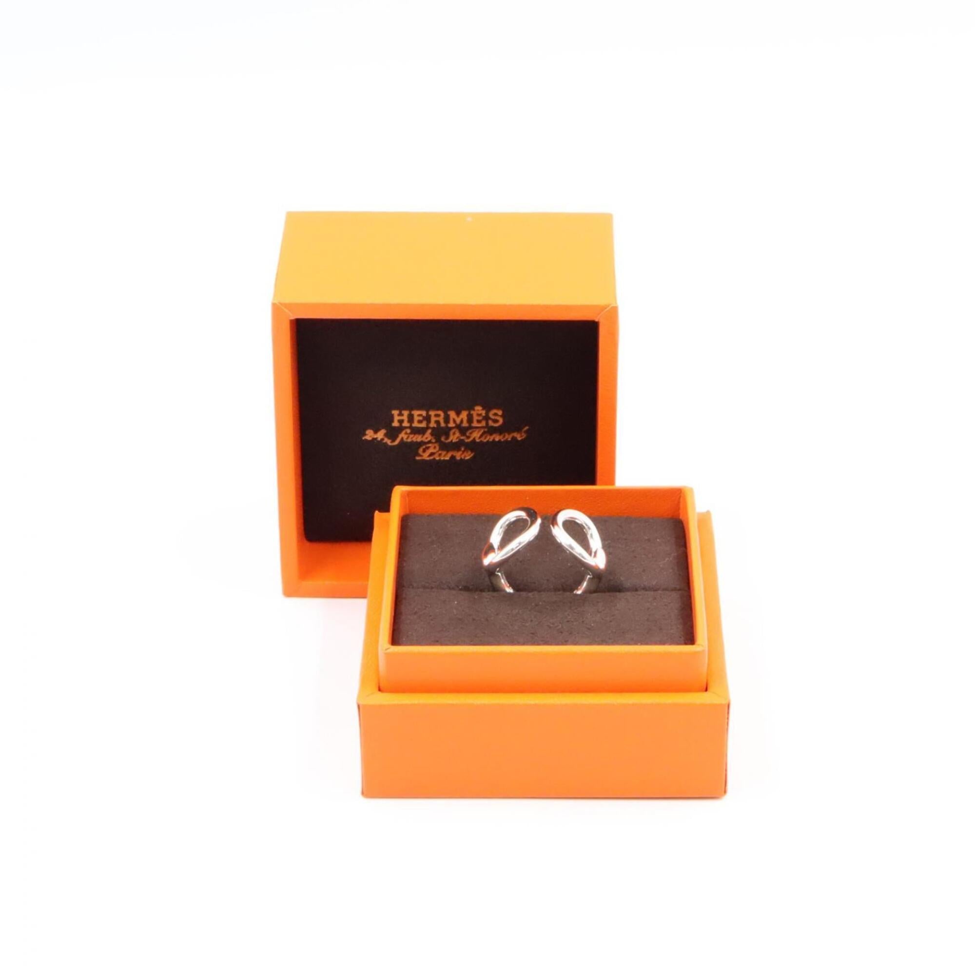 Hermes Silver Silver 925 Band Ring (Pre-Owned)