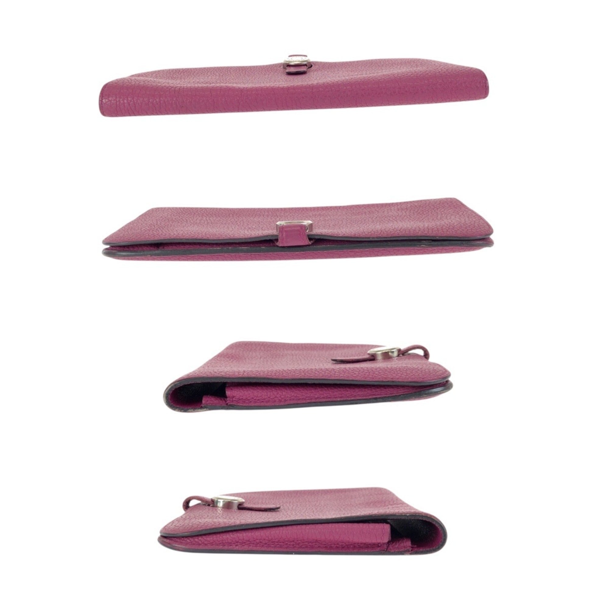 Hermes Pink Rose Purple Togo Leather Long Wallet (Bi-Fold) (Pre-Owned)