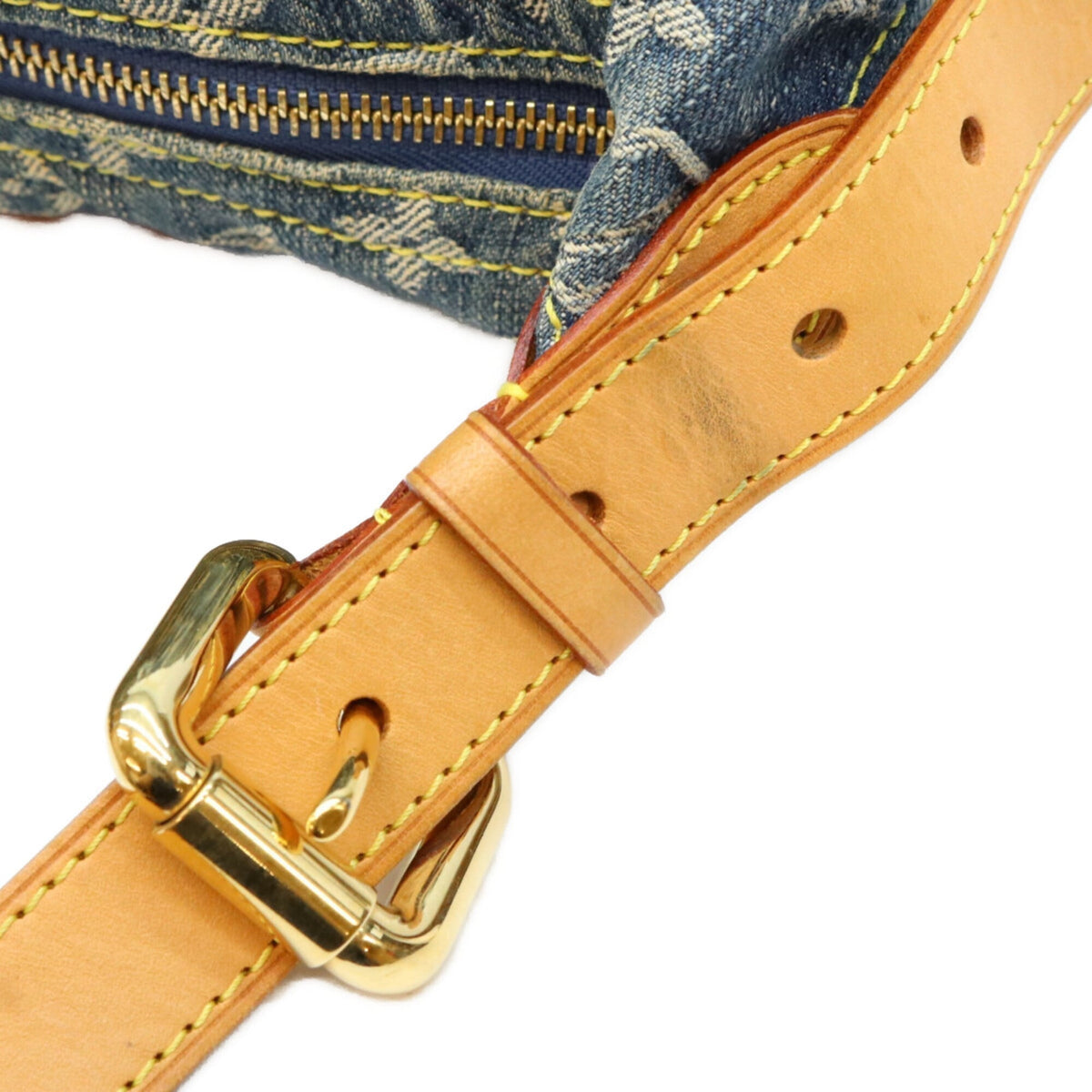 Louis Vuitton Gold Monogram Denim Shoulder Bag (Pre-Owned)