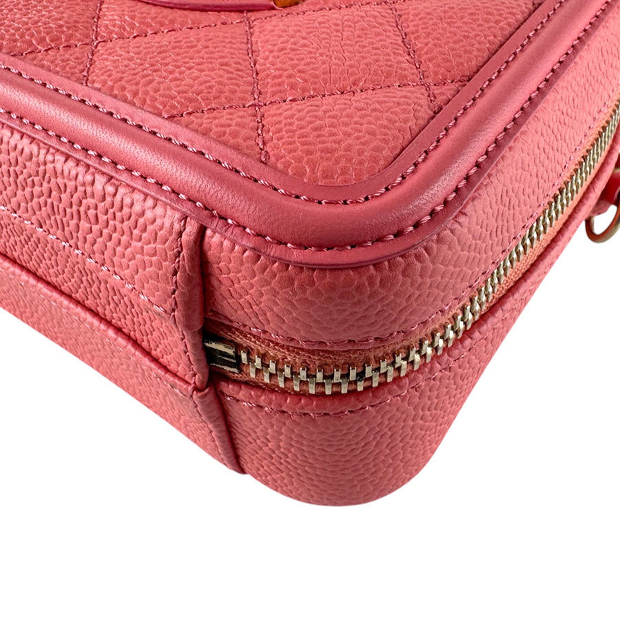 Chanel Pink Grained Calfskin Shoulder Bag (Pre-Owned)