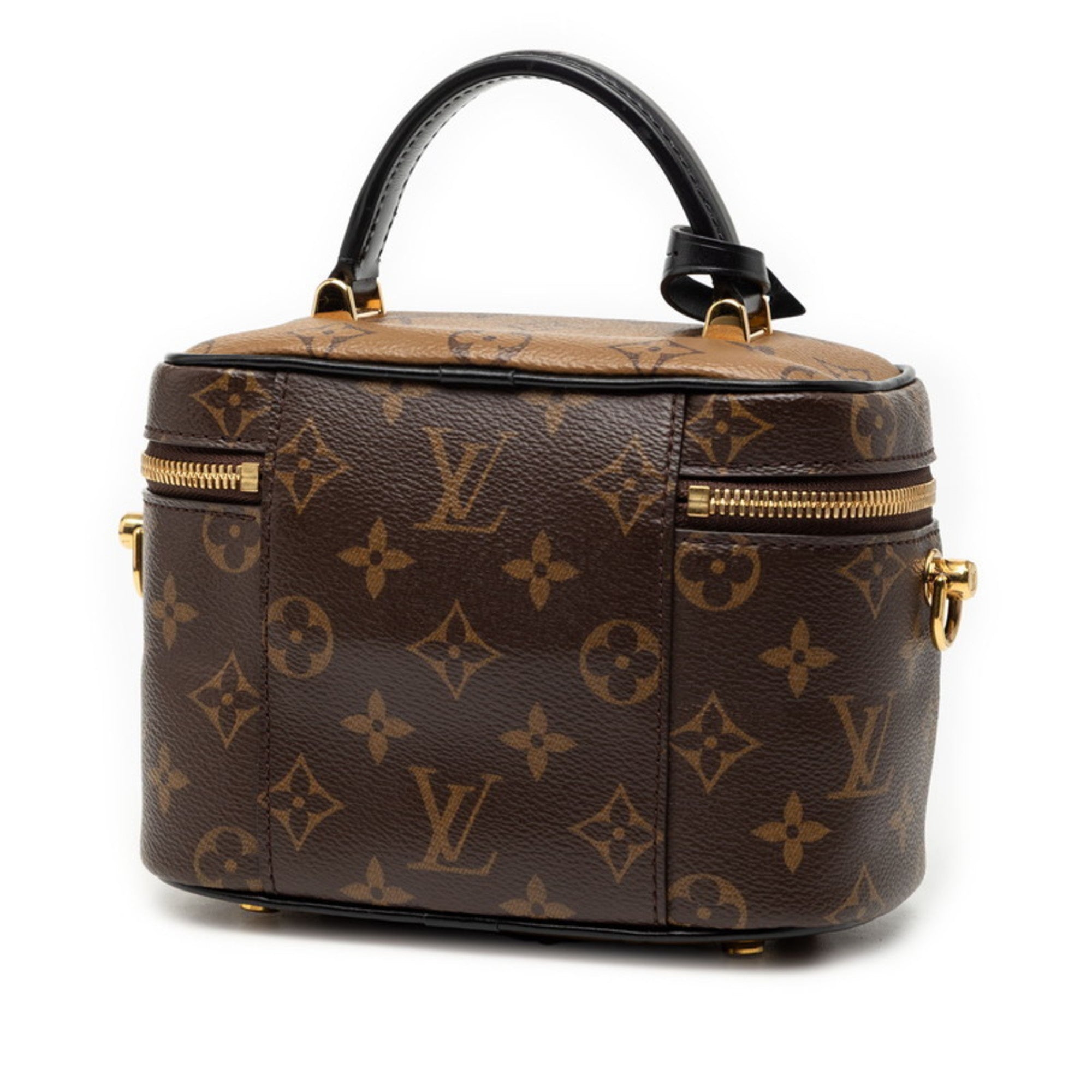 Louis Vuitton Black Brown Pvc Leather Shoulder Bag Vanity Bag (Pre-Owned)