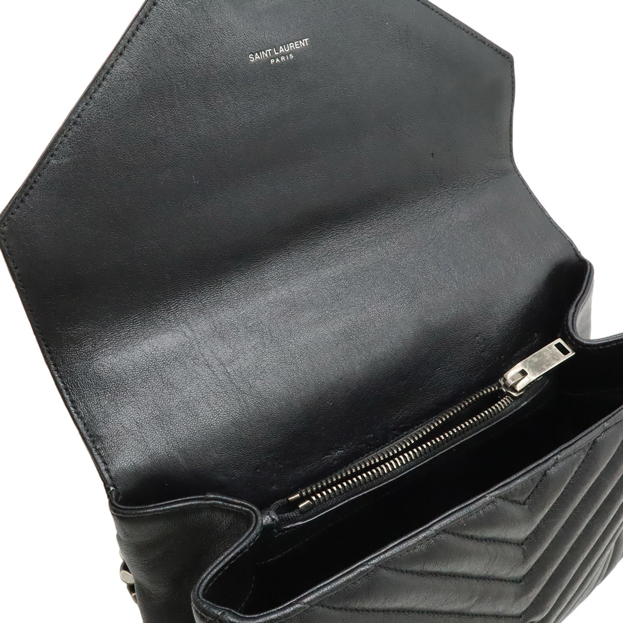 Yves Saint Laurent Black Leather Handbag Shoulder Bag (Pre-Owned)