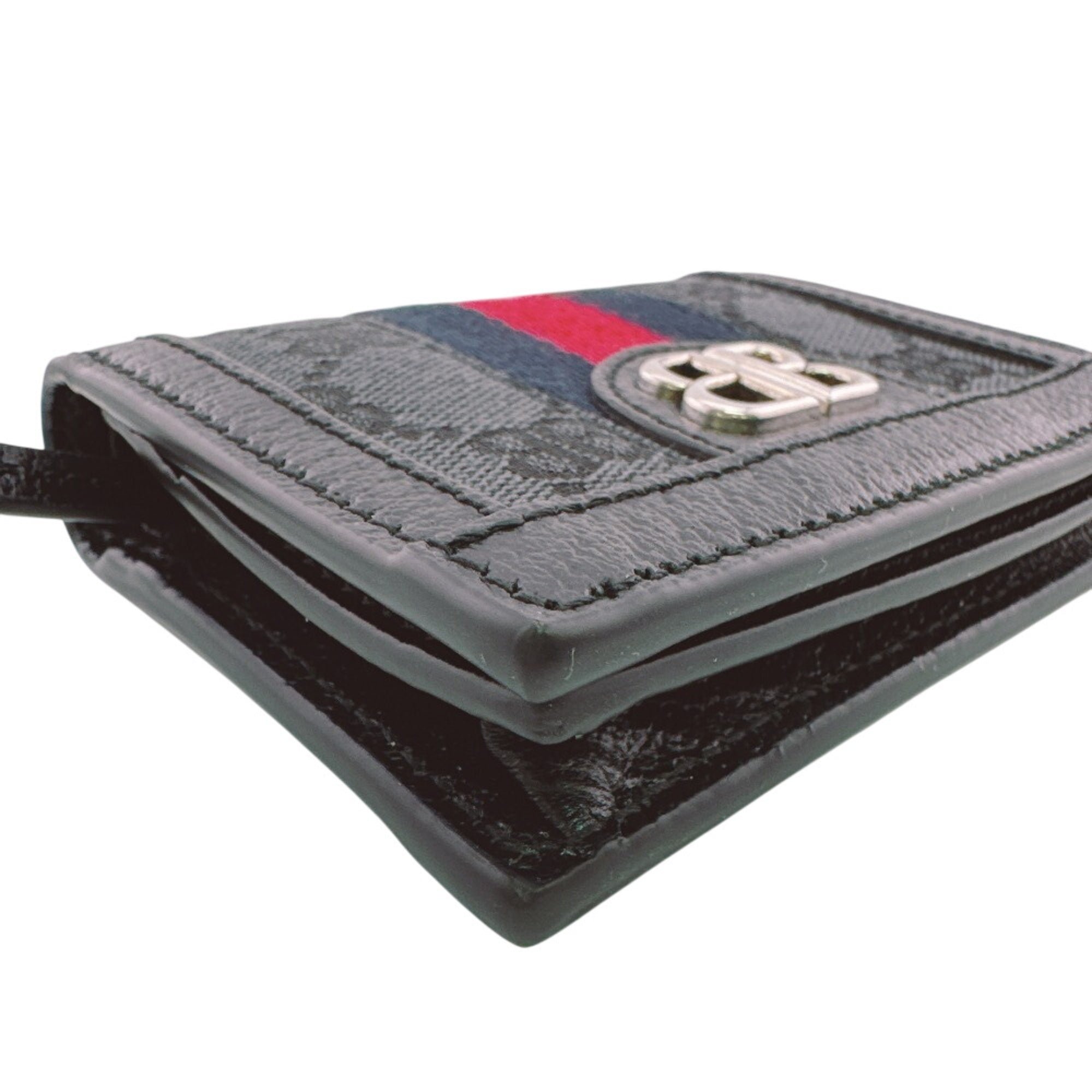 Gucci Black Leather Canvas Wallet (Bi-Fold) (Pre-Owned)