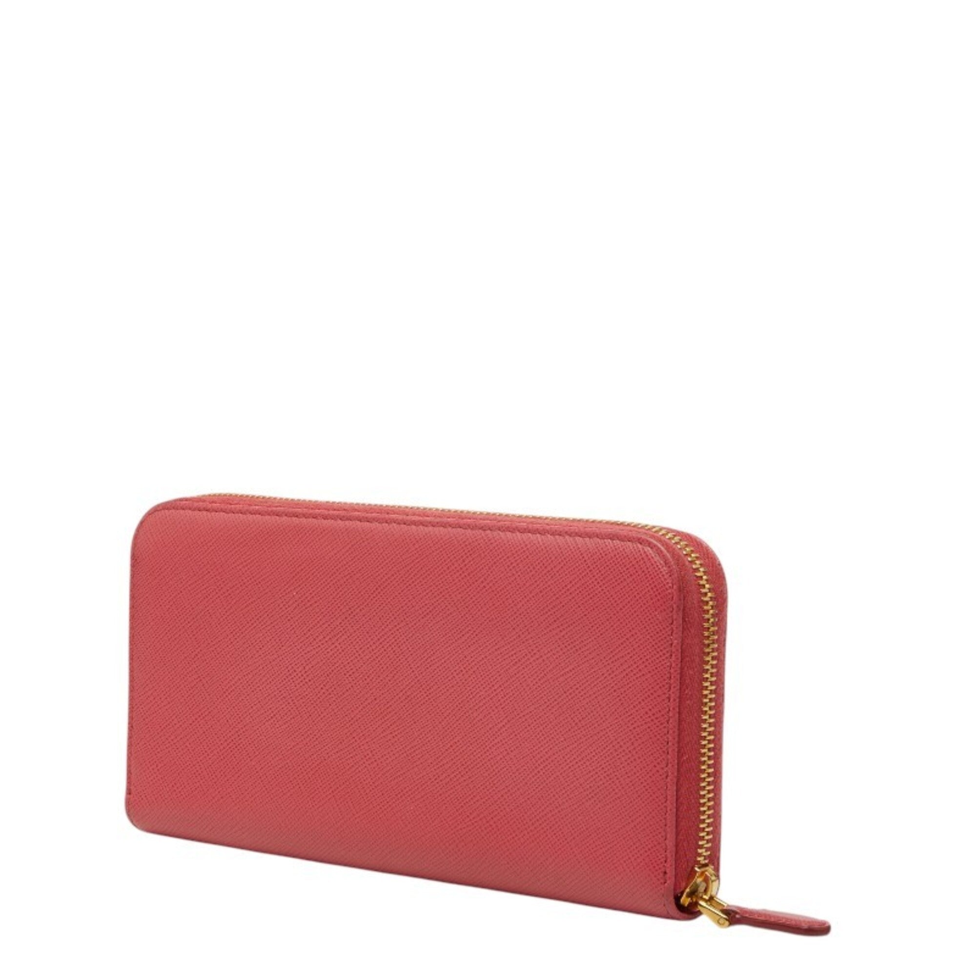 Prada Pink Leather Long Wallet (Bi-Fold) (Pre-Owned)