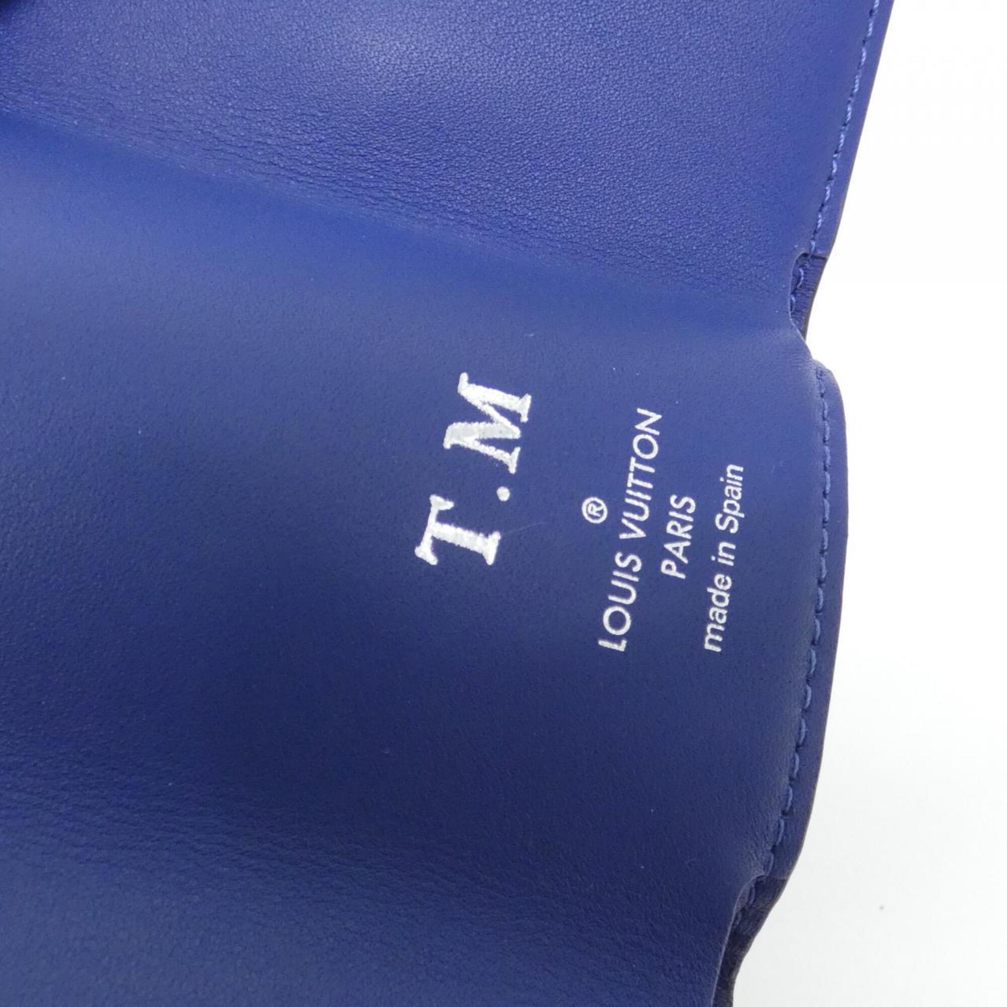 Louis Vuitton Blue Cobalt Coated Canvas Leather Card Wallet (Pre-Owned)