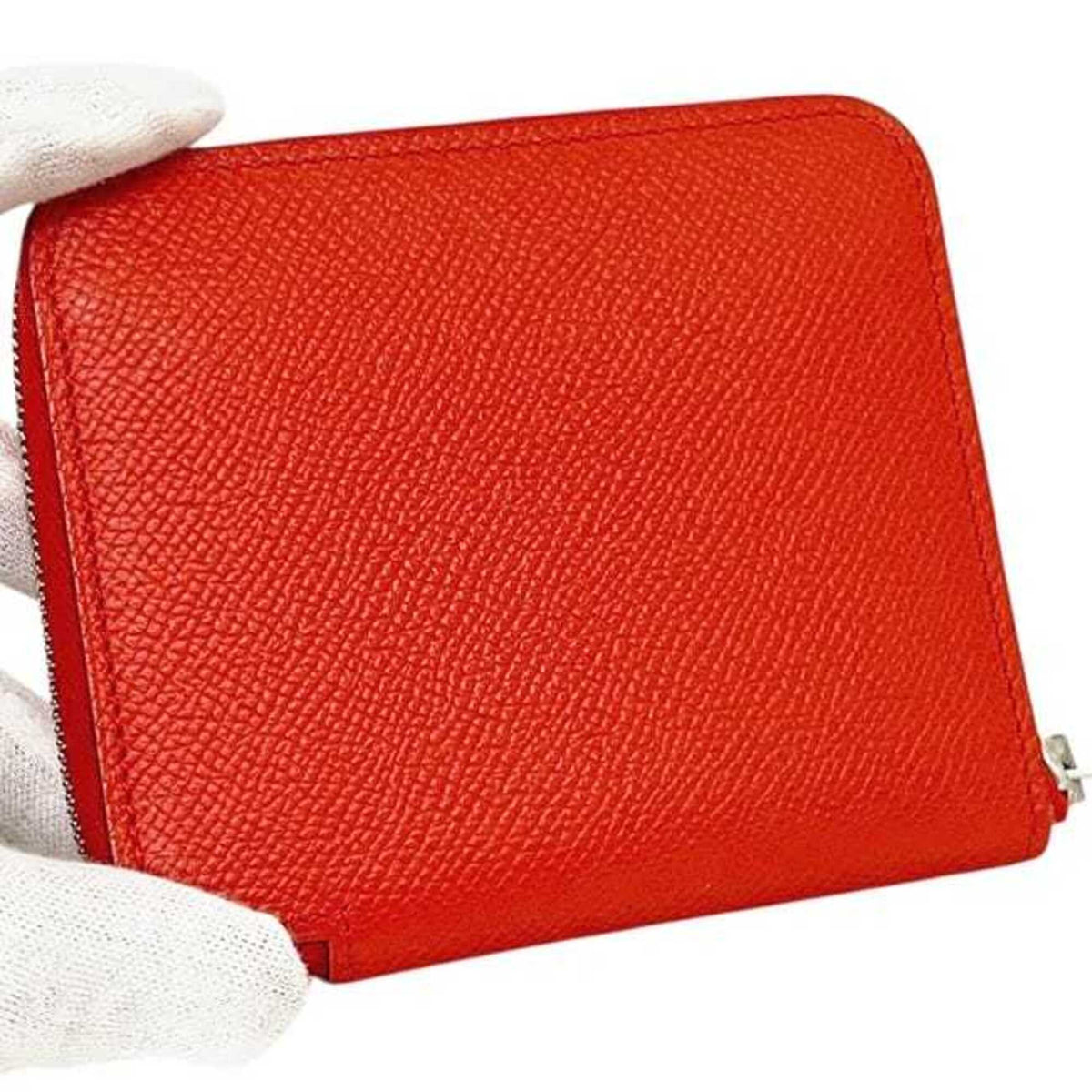 Hermes Red Color Leather Coin Purse/Coin Case (Pre-Owned)