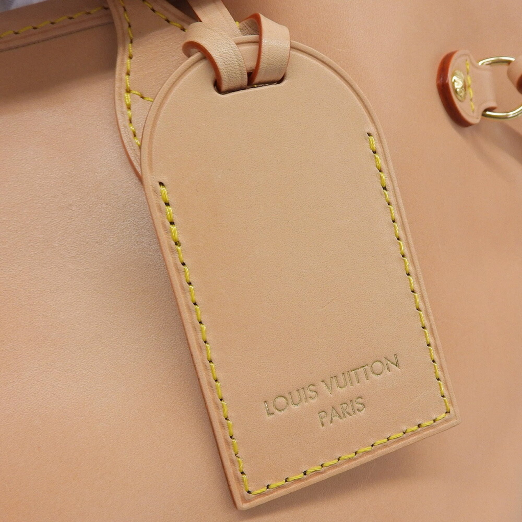 Louis Vuitton Beige Leather Canvas Tote Bag (Pre-Owned)