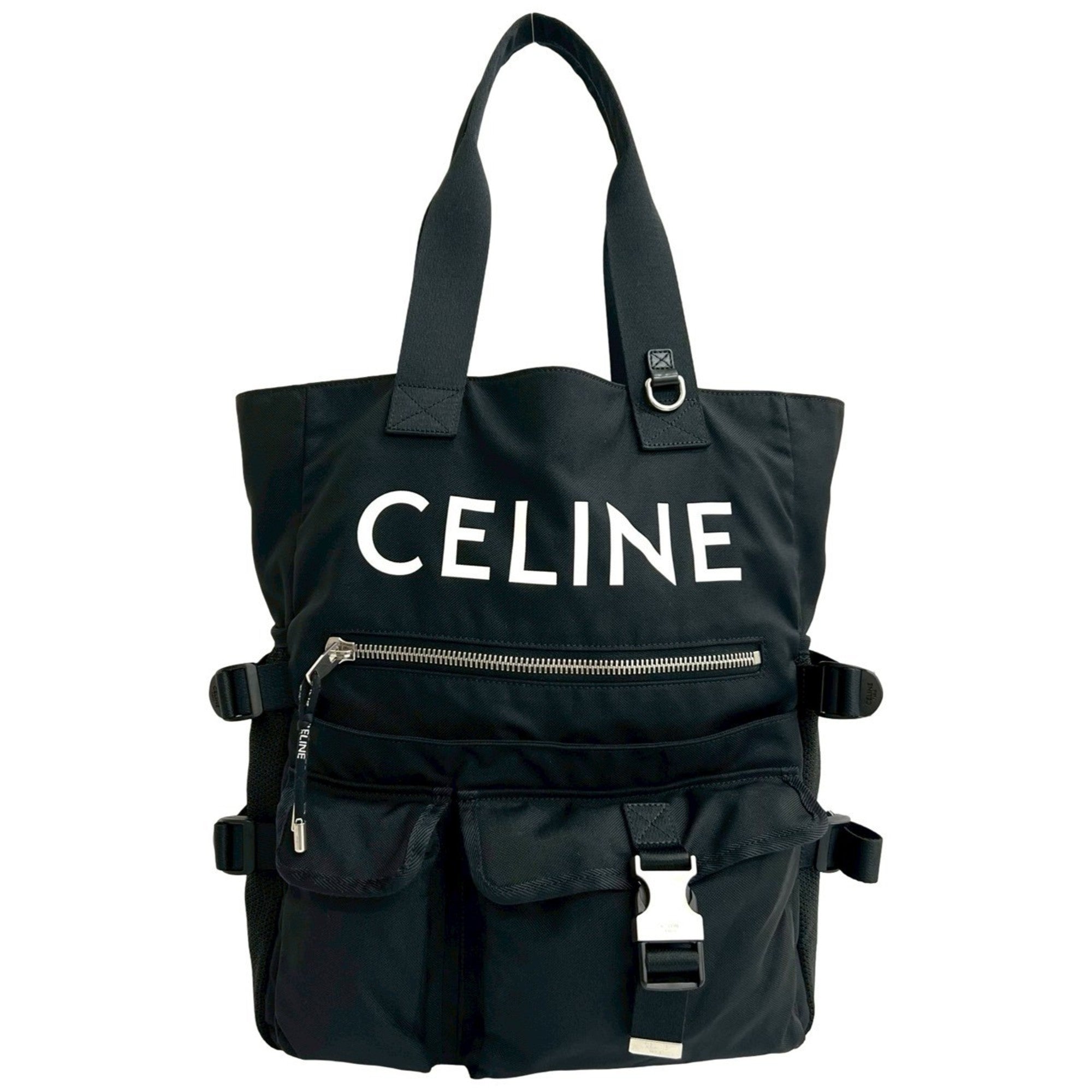 Celine Black Nylon Handbag Shoulder Bag Tote Bag (Pre-Owned)