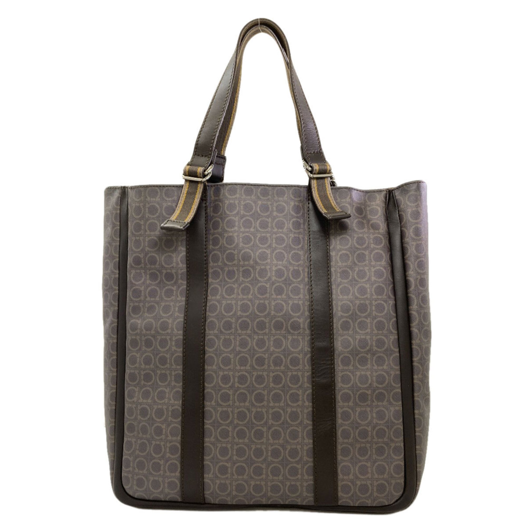 Salvatore Ferragamo Brown Pvc Tote Bag (Pre-Owned)