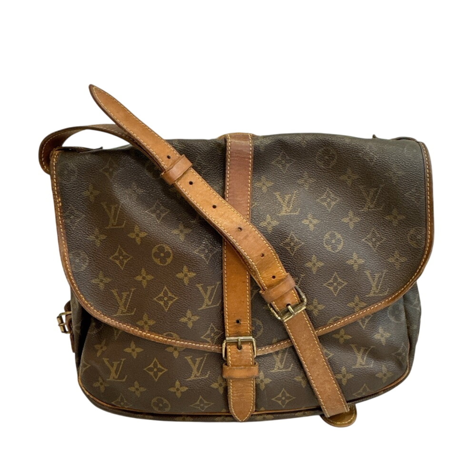 Louis Vuitton Brown Monogram Leather Shoulder Bag (Pre-Owned)
