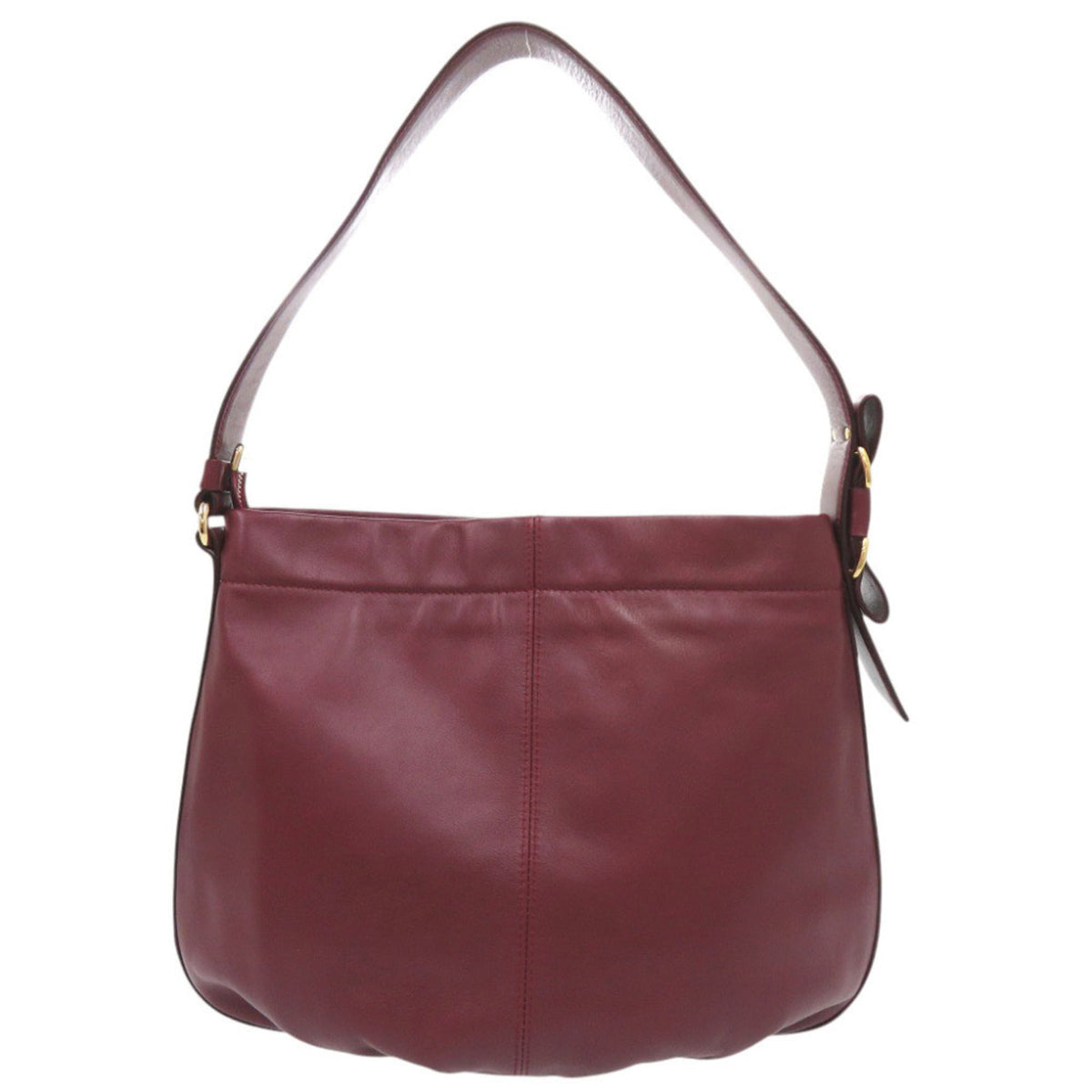 Salvatore Ferragamo Bordeaux Leather Shoulder Bag (Pre-Owned)