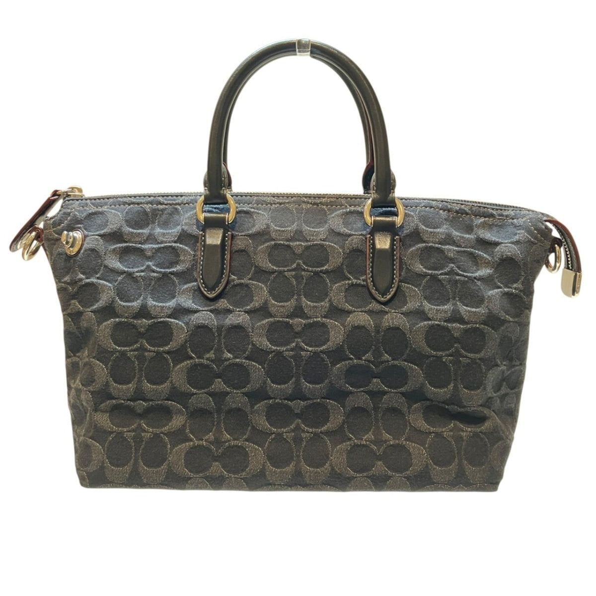 Coach Gray Canvas Shoulder Bag (Pre-Owned)
