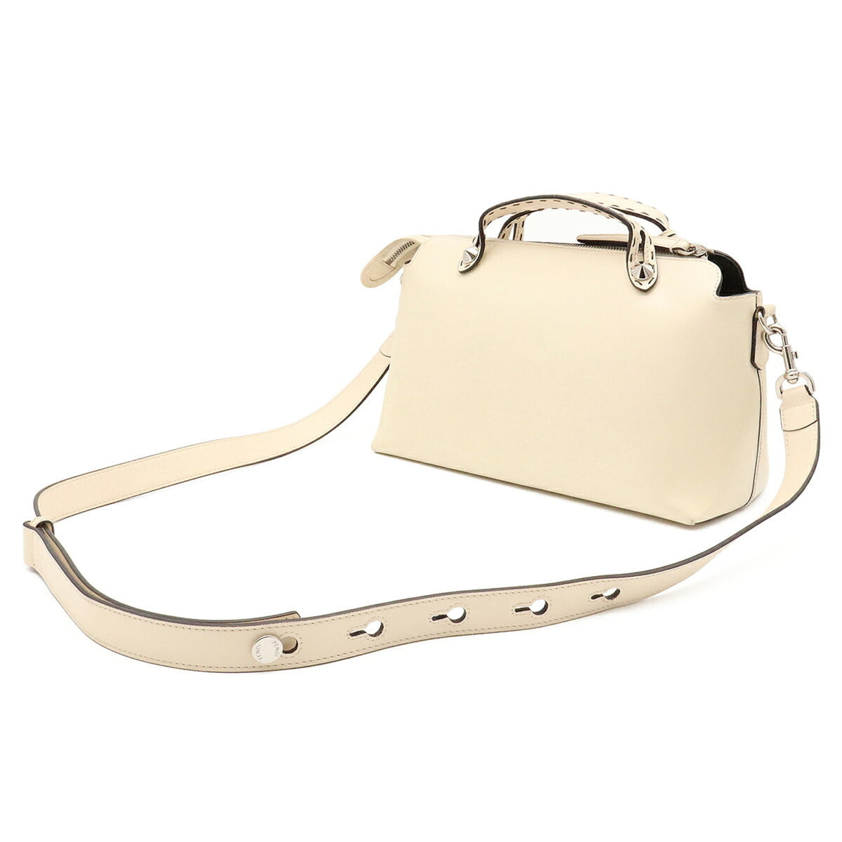 Fendi Cream Canvas Handbag Shoulder Bag (Pre-Owned)
